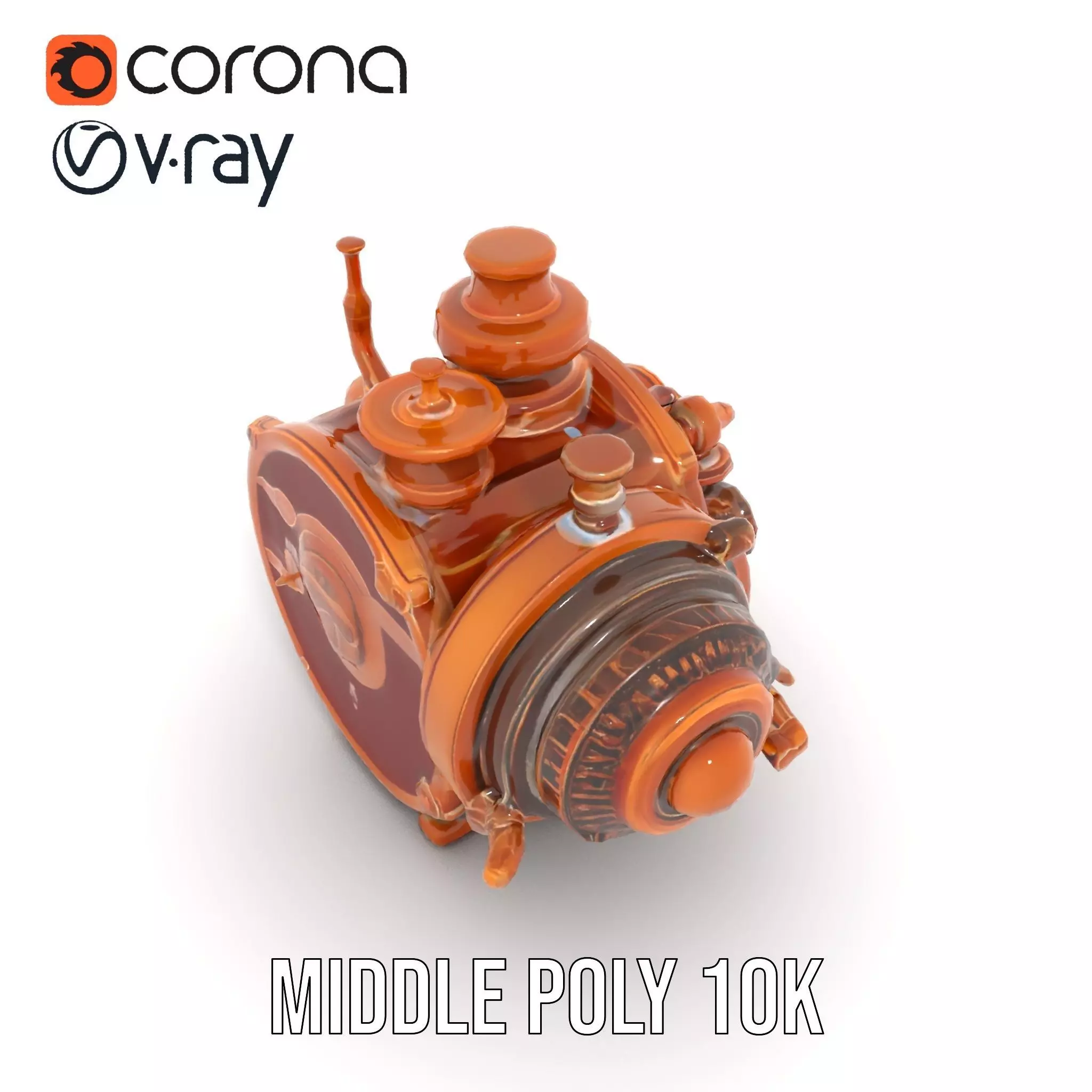 Antique Brass Gadget model pack Low-poly 3D model_6