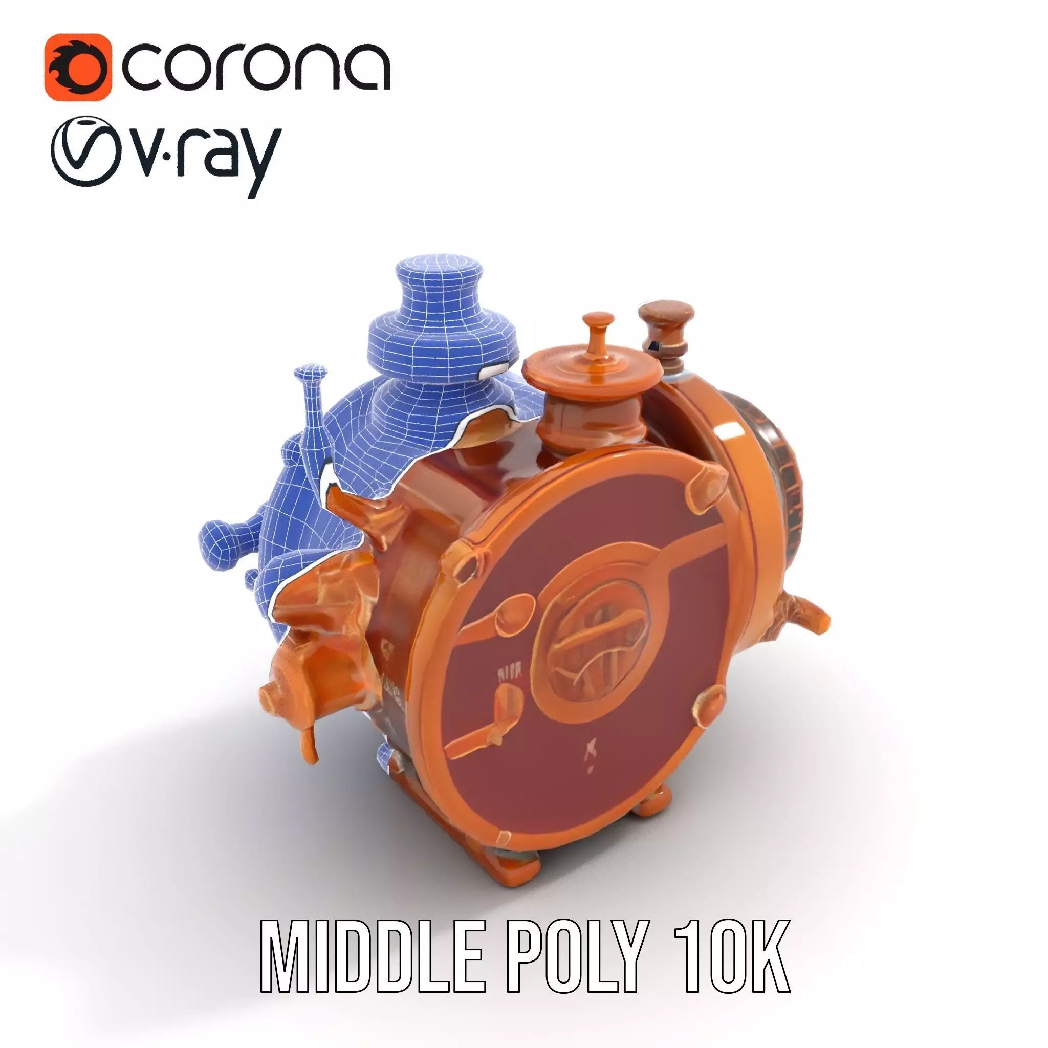 Antique Brass Gadget model pack Low-poly 3D model_21