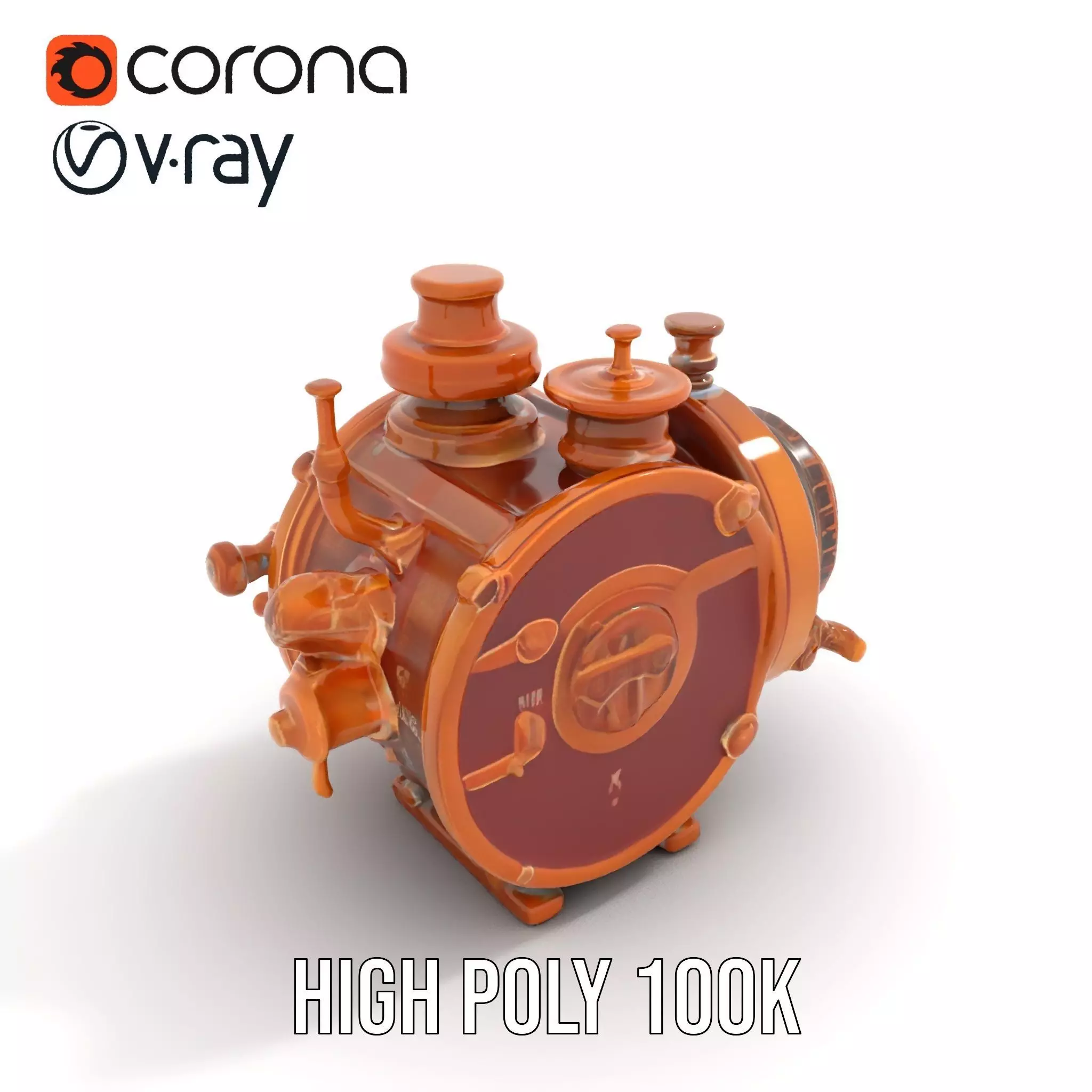 Antique Brass Gadget model pack Low-poly 3D model_15