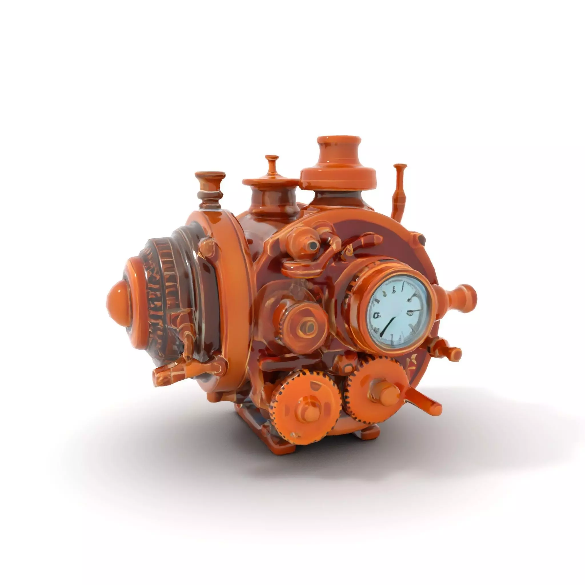 Antique Brass Gadget model pack Low-poly 3D model_13