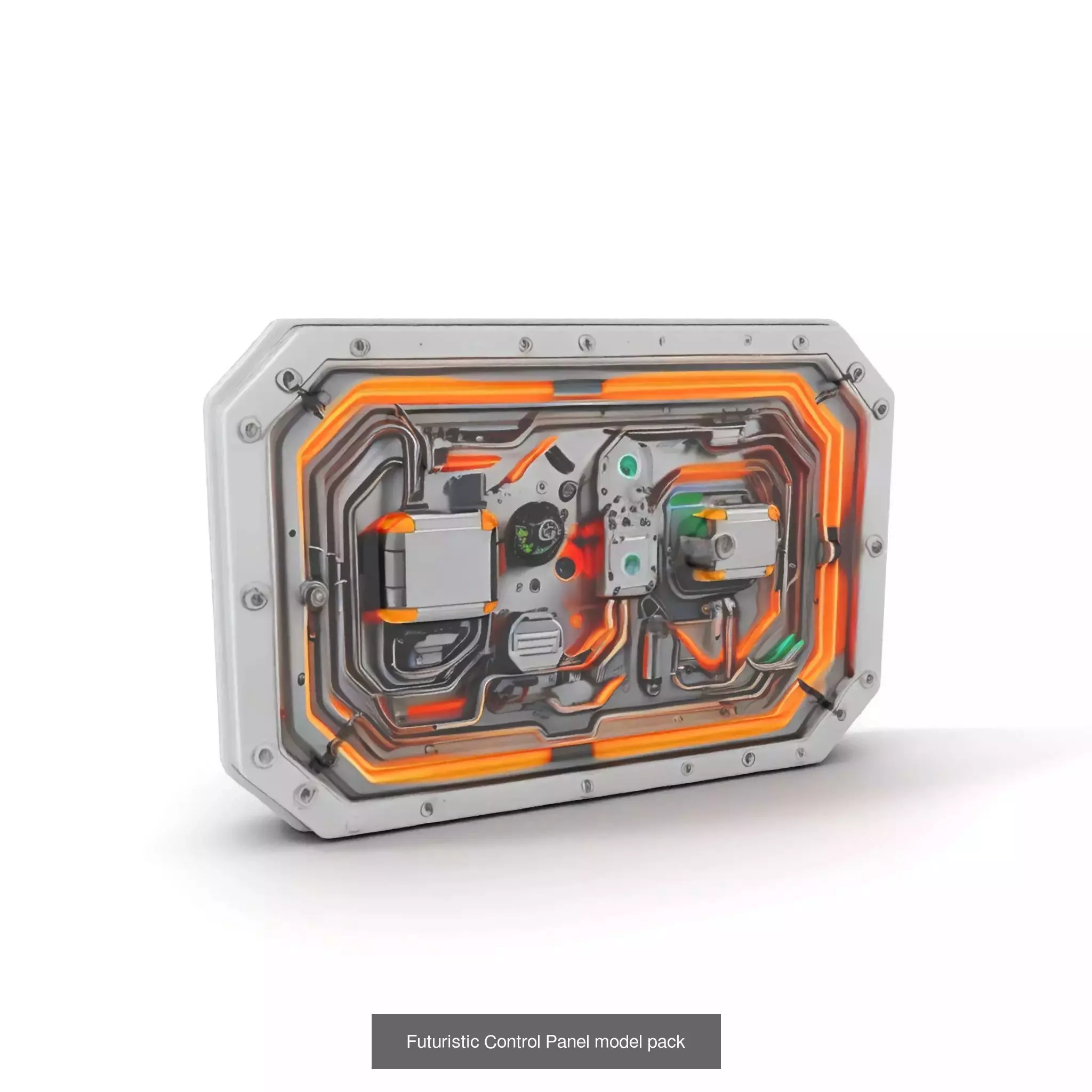 Futuristic Spaceship Walls Pack 3D Model Collection_57