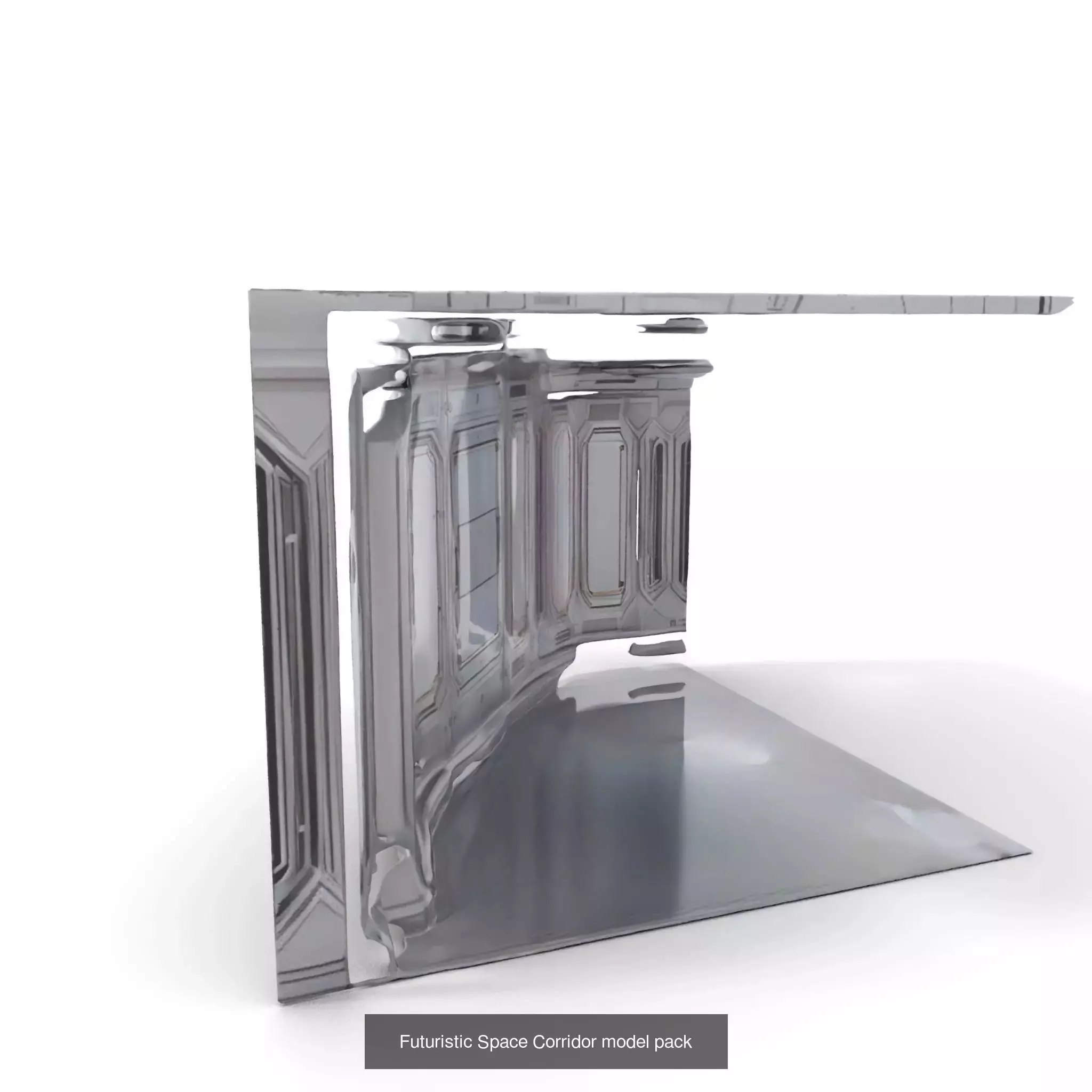 Futuristic Spaceship Walls Pack 3D Model Collection_49