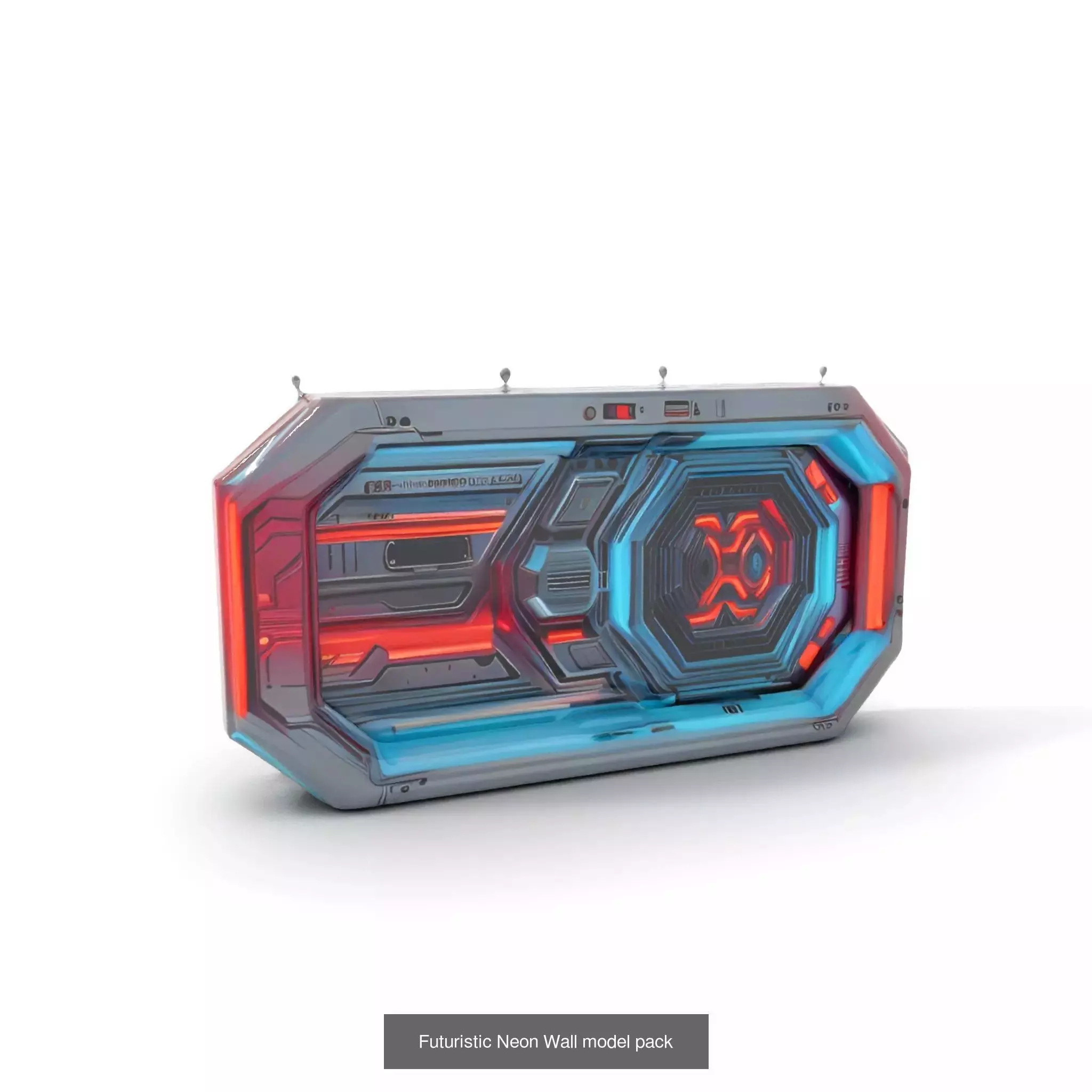 Futuristic Spaceship Walls Pack 3D Model Collection_54