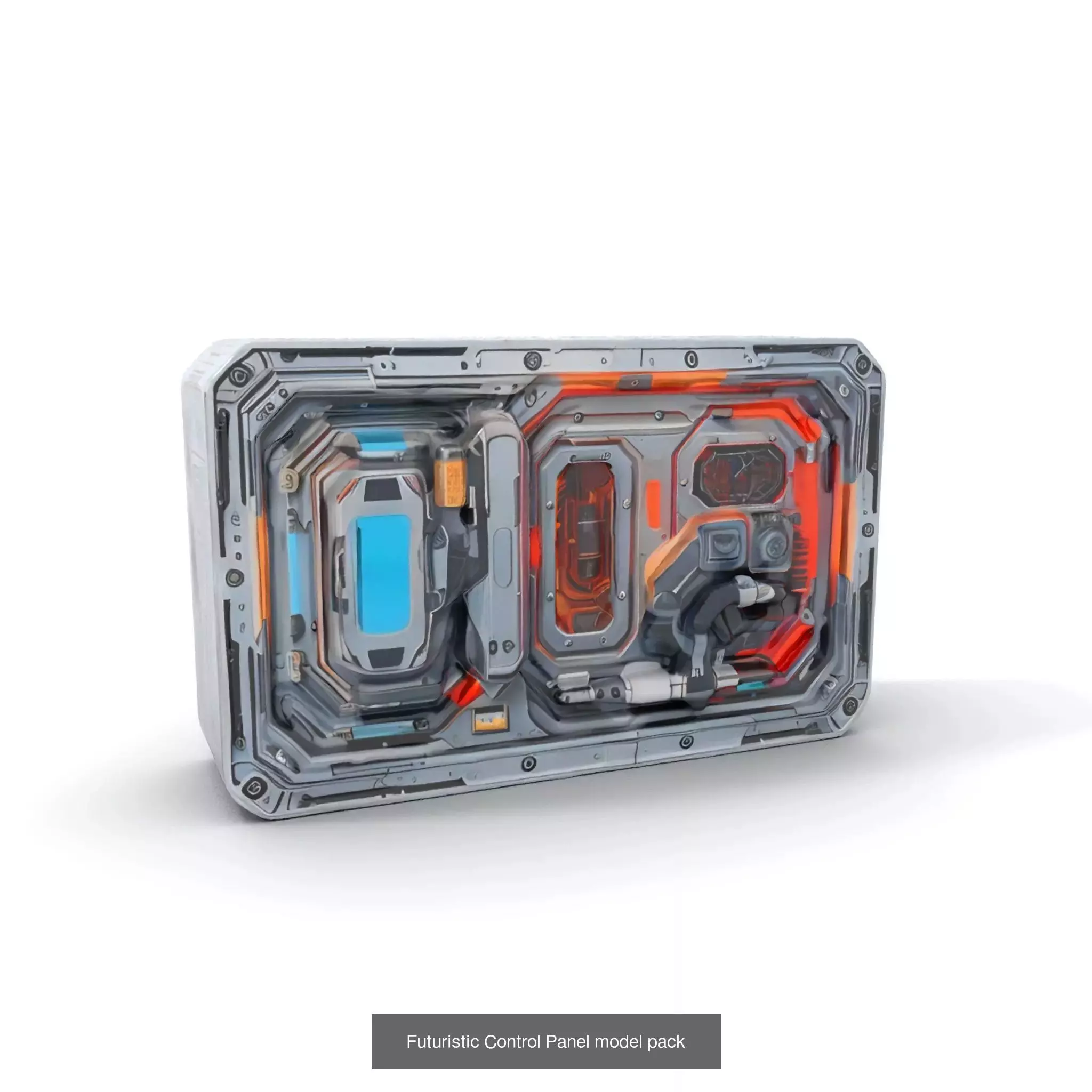 Futuristic Spaceship Walls Pack 3D Model Collection_61