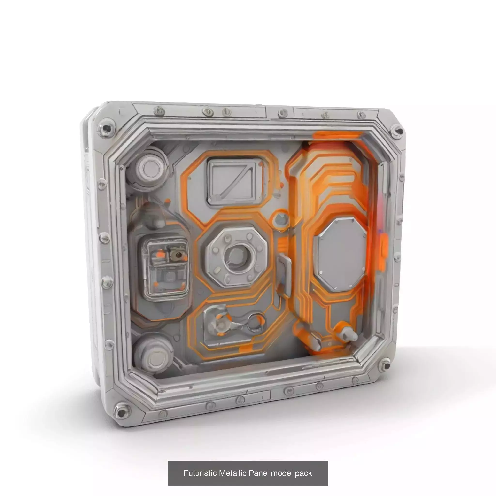 Futuristic Spaceship Walls Pack 3D Model Collection_51