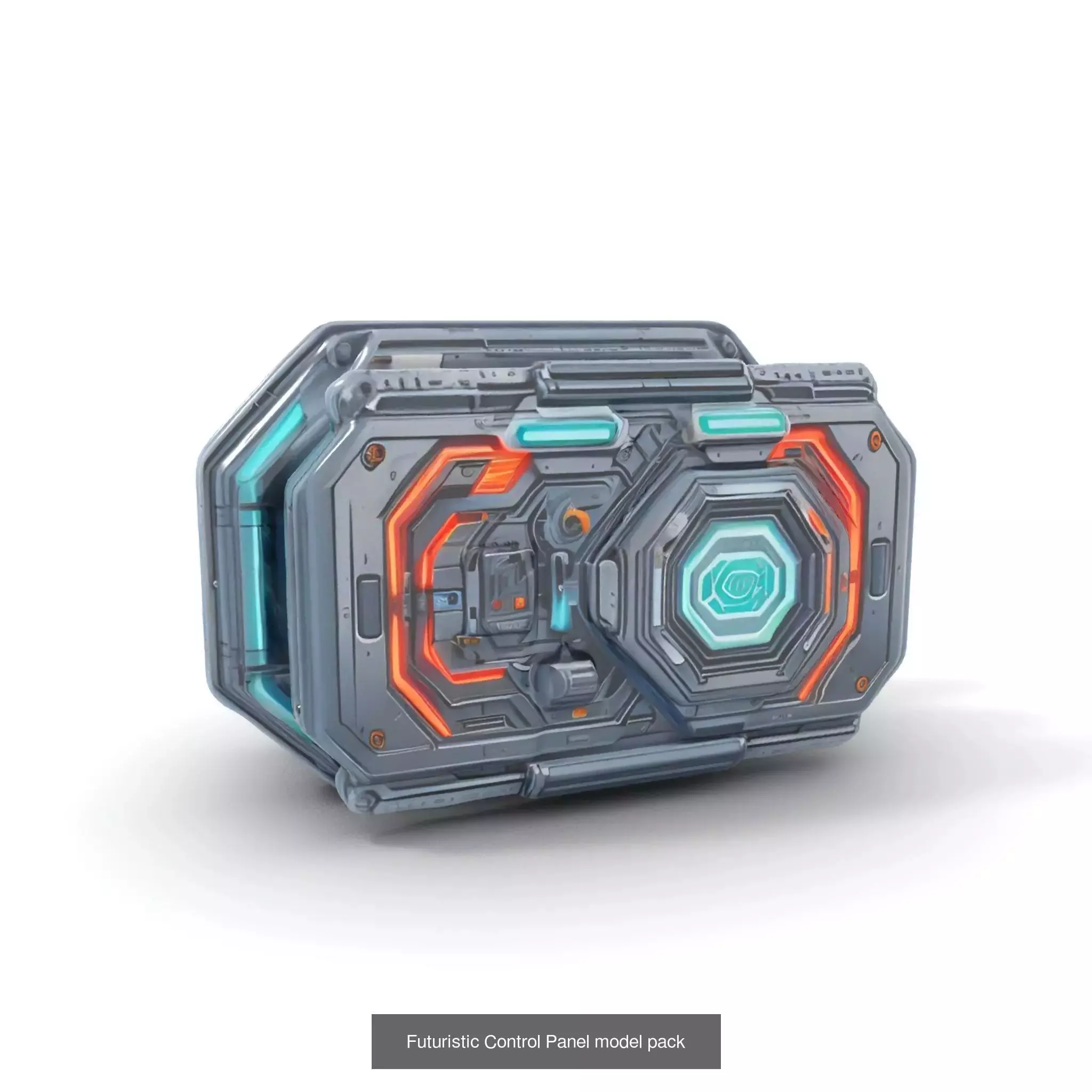 Futuristic Spaceship Walls Pack 3D Model Collection_52