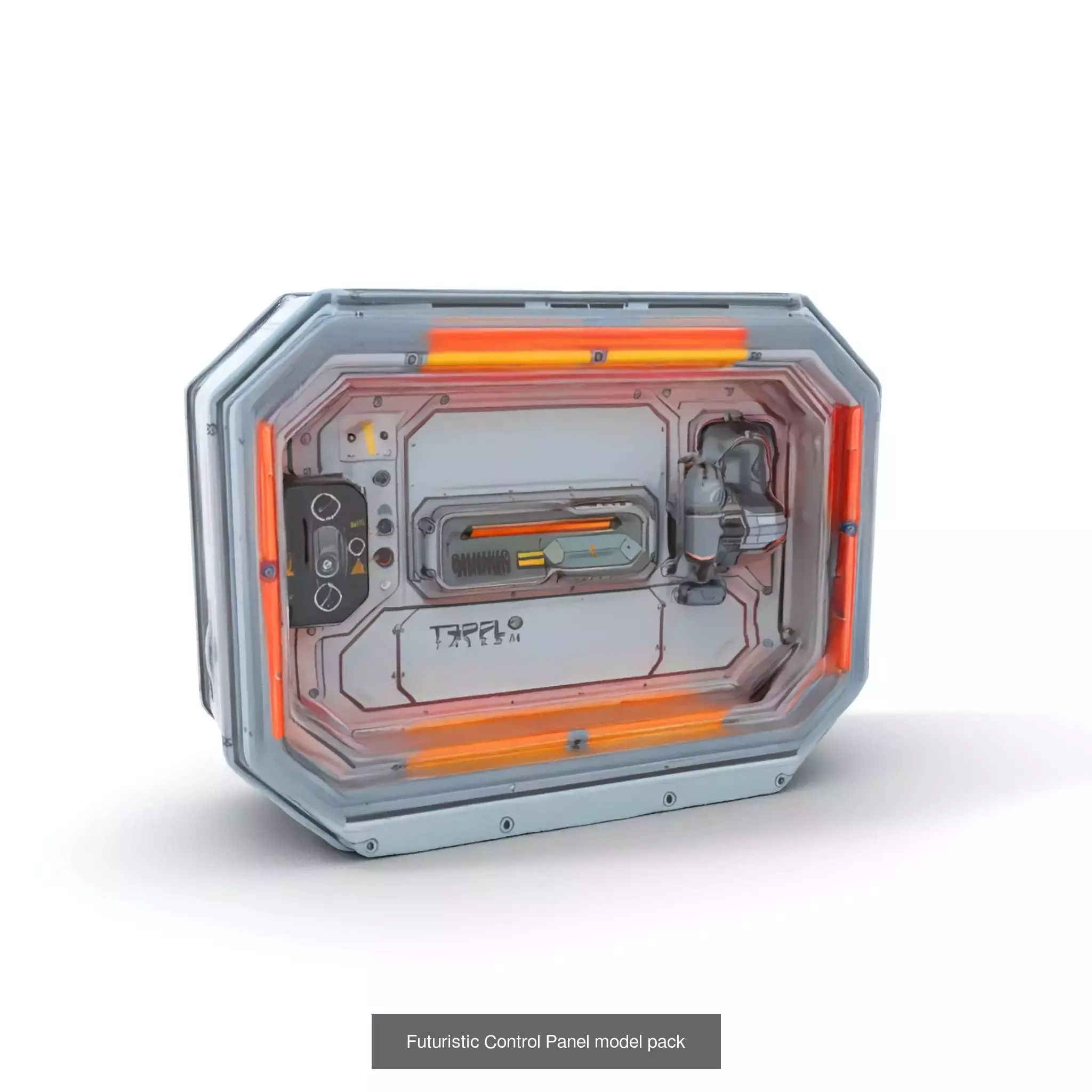 Futuristic Spaceship Walls Pack 3D Model Collection_39