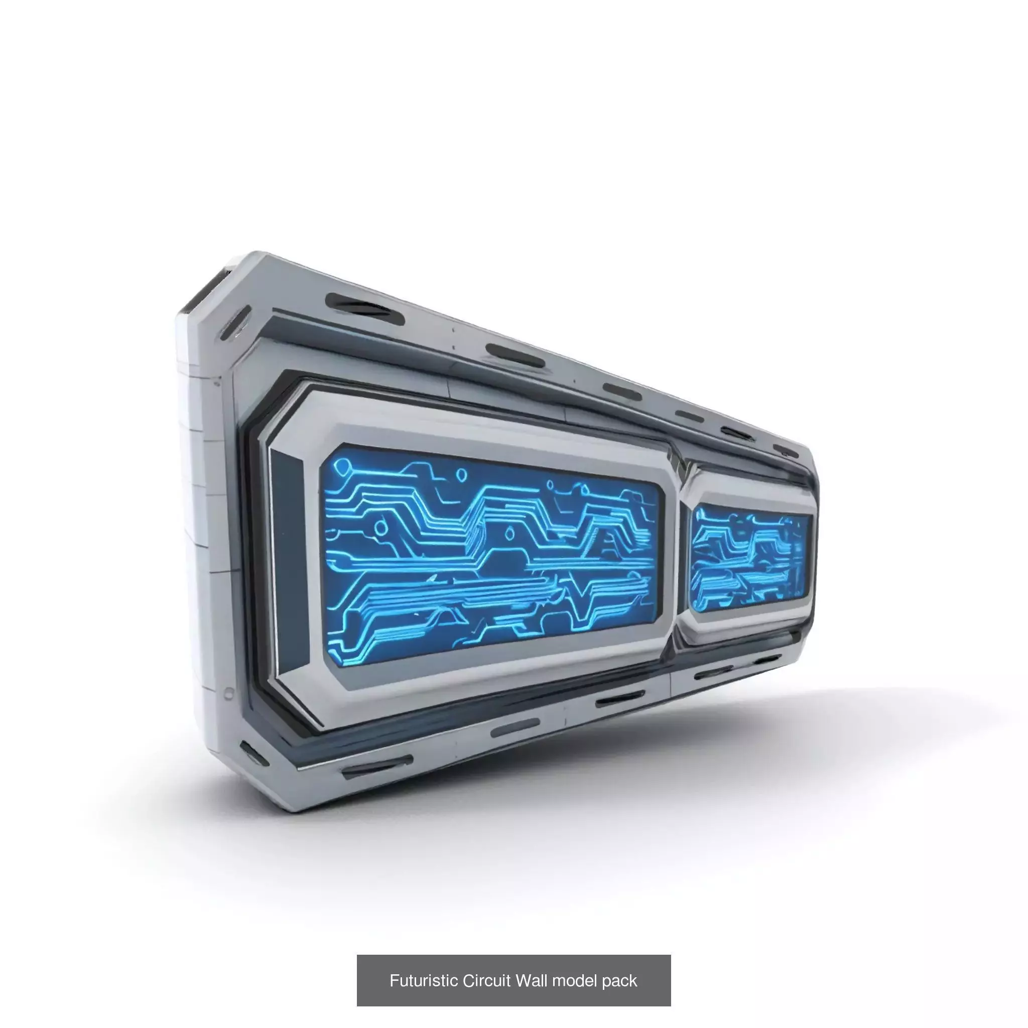 Futuristic Spaceship Walls Pack 3D Model Collection_37