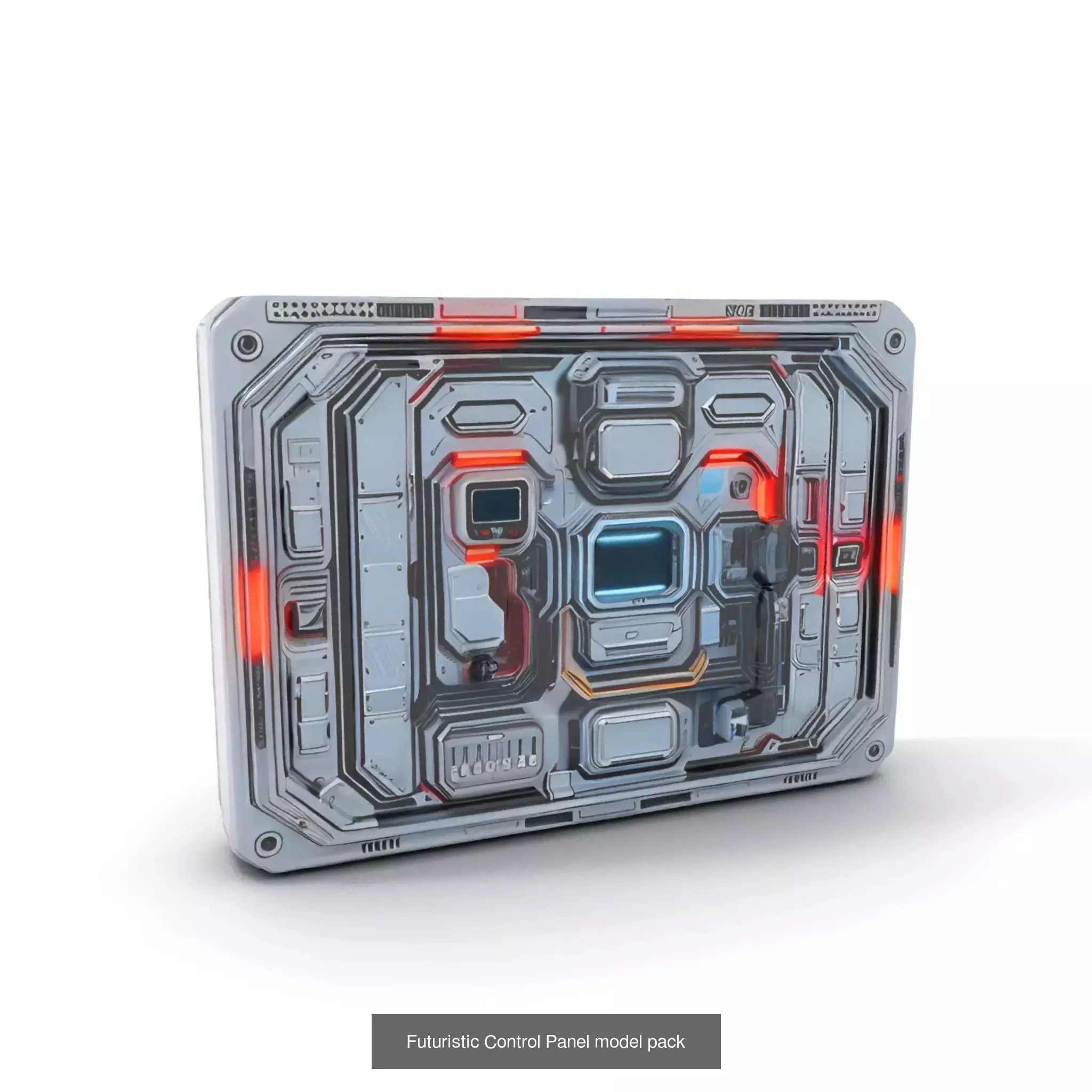 Futuristic Spaceship Walls Pack 3D Model Collection_34