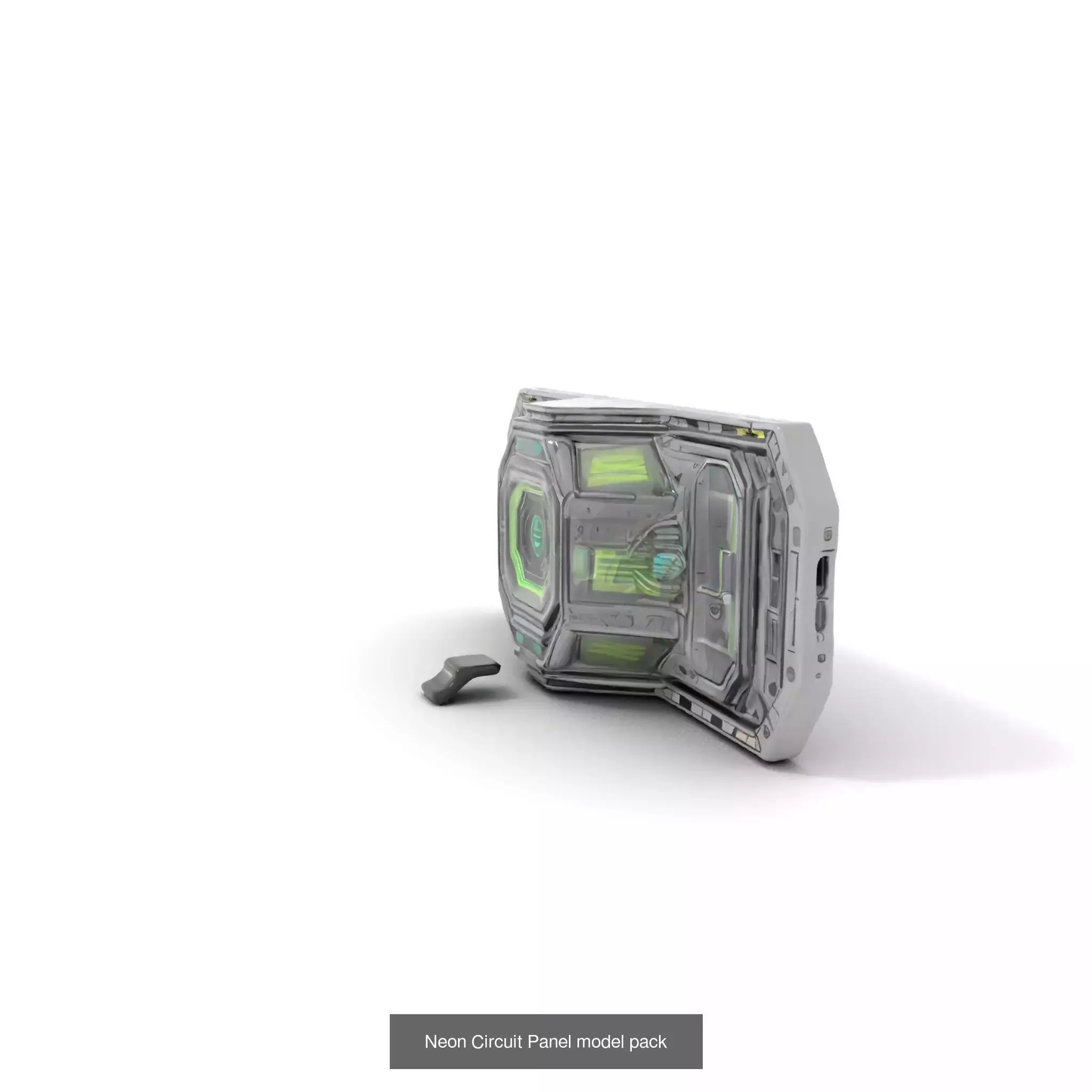 Futuristic Spaceship Walls Pack 3D Model Collection_41