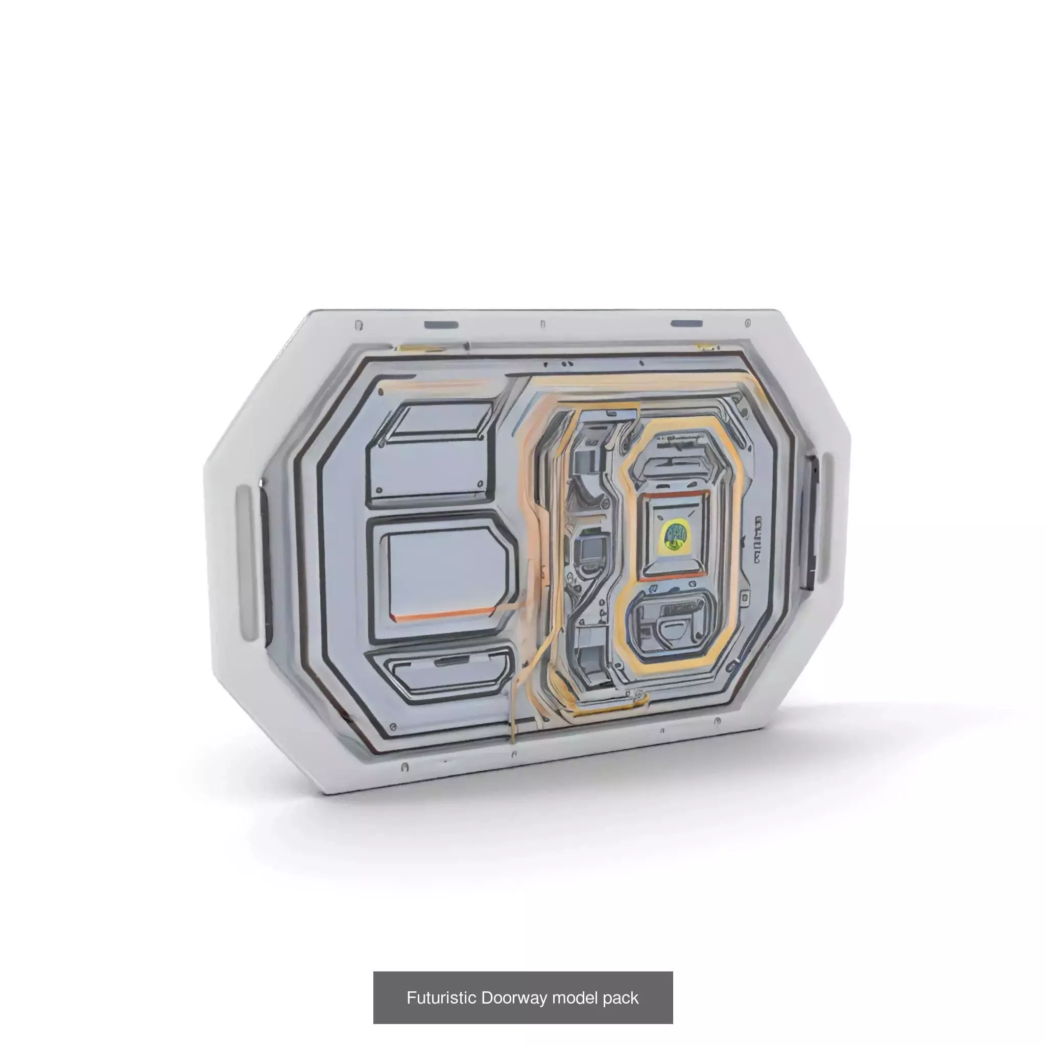 Futuristic Spaceship Walls Pack 3D Model Collection_40