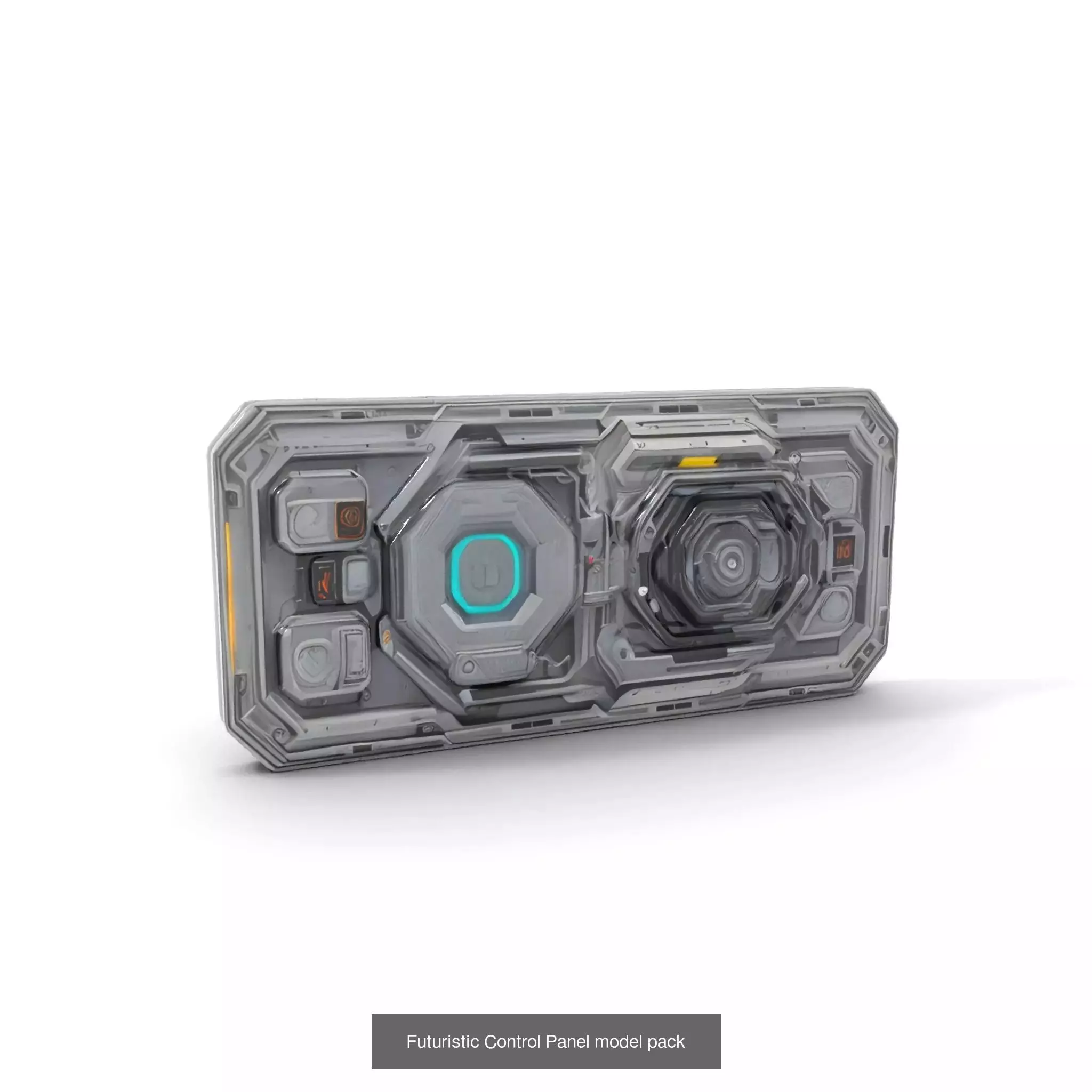 Futuristic Spaceship Walls Pack 3D Model Collection_45