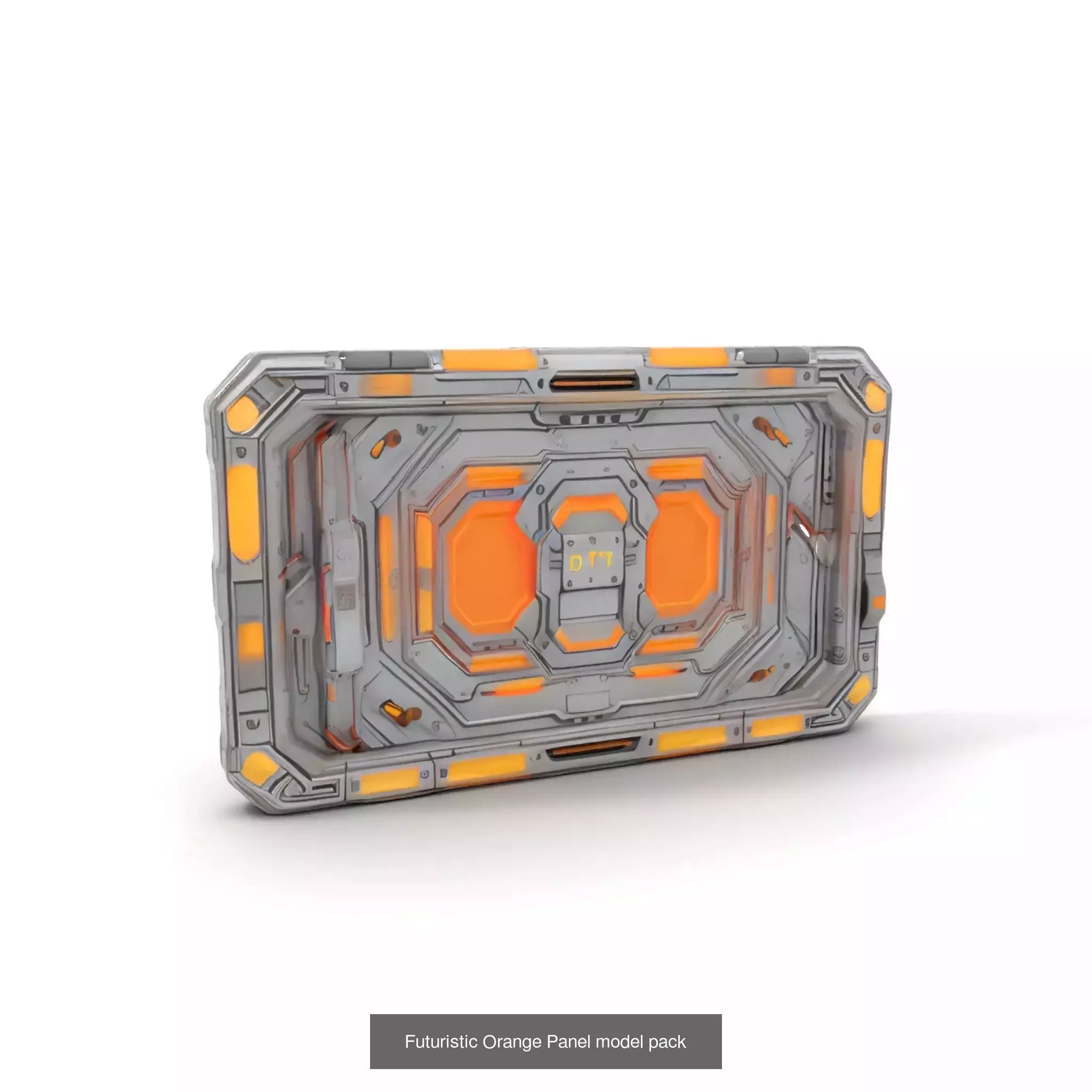 Futuristic Spaceship Walls Pack 3D Model Collection_38