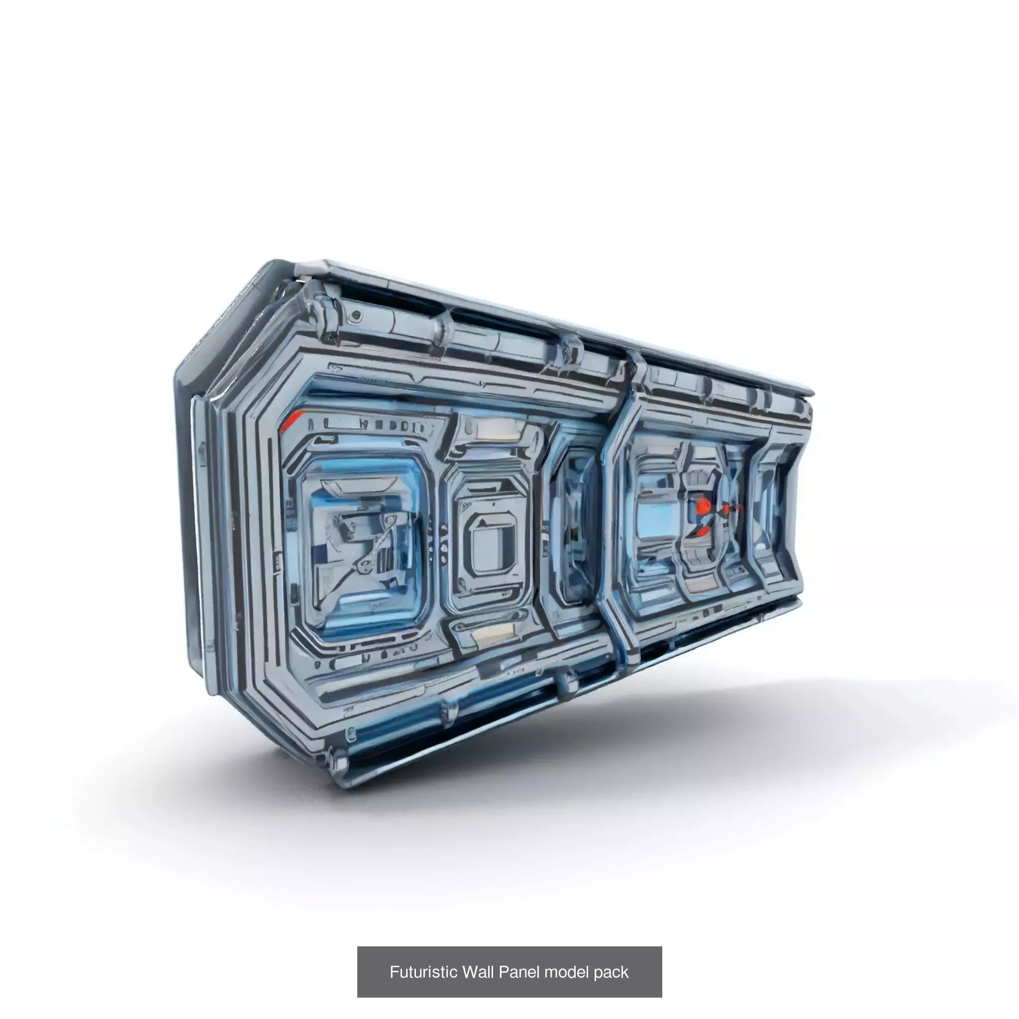 Futuristic Spaceship Walls Pack 3D Model Collection_53