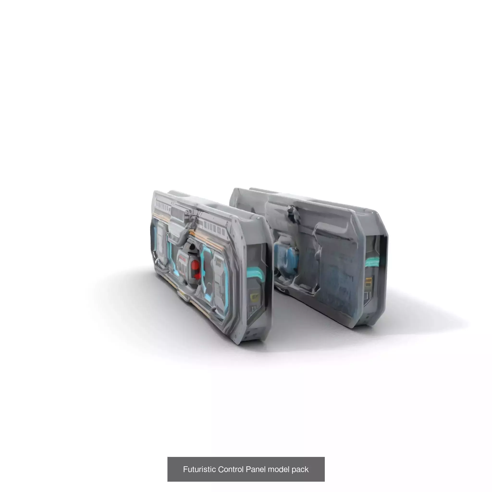 Futuristic Spaceship Walls Pack 3D Model Collection_35