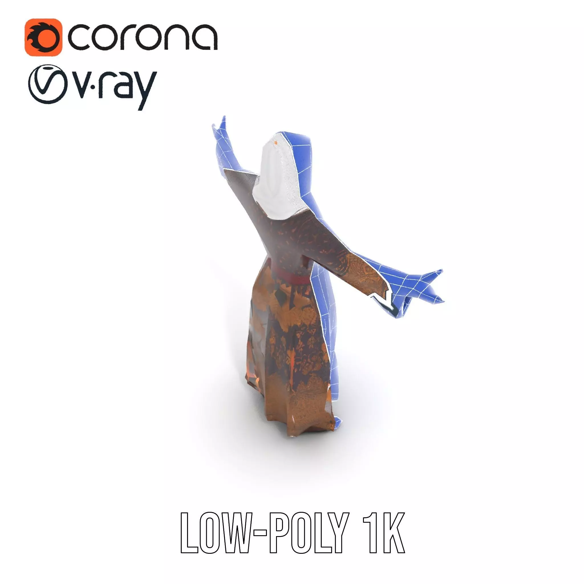 Elegant Kaftan Wearable model pack Low-poly 3D model_25