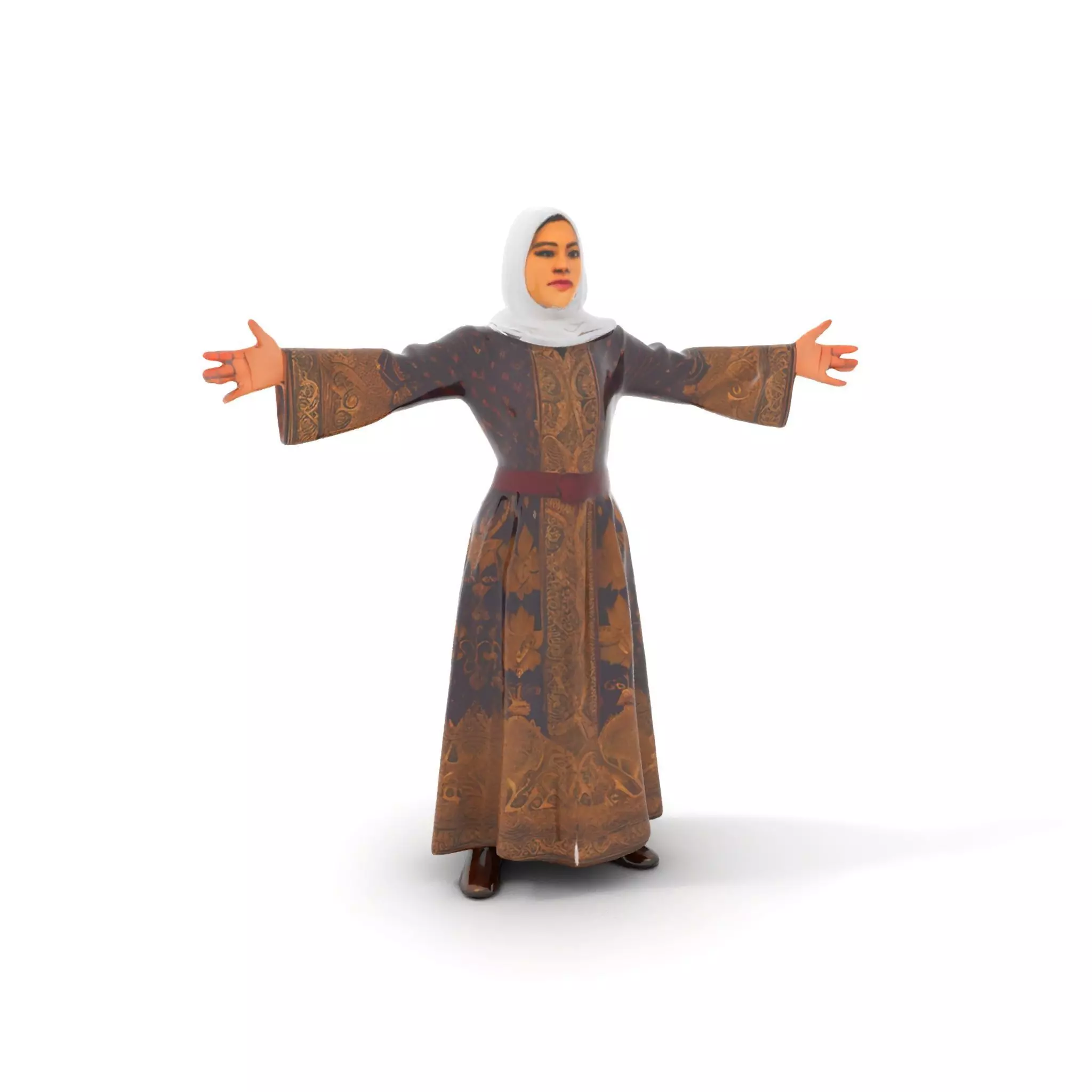 Elegant Kaftan Wearable model pack Low-poly 3D model_0