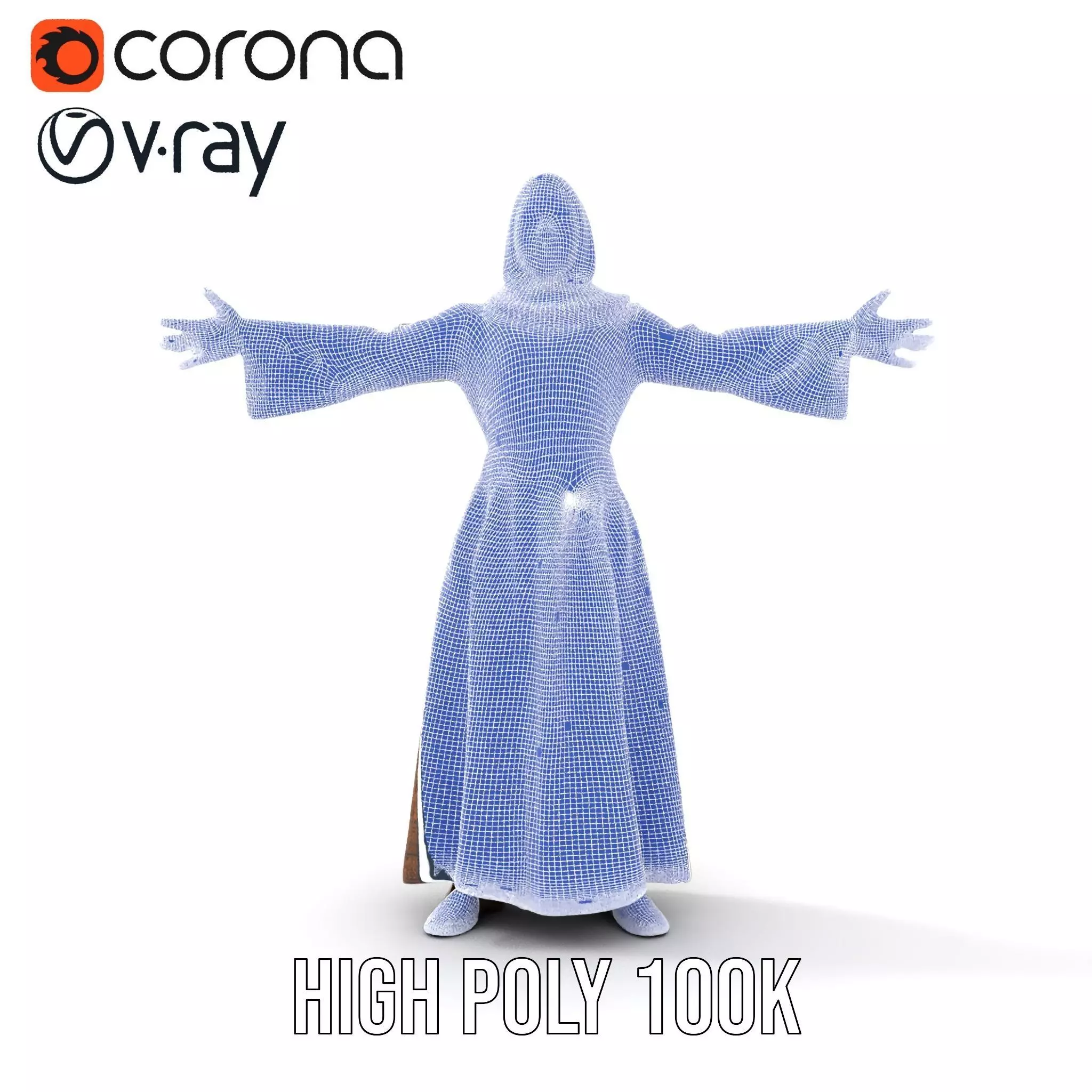 Elegant Kaftan Wearable model pack Low-poly 3D model_29