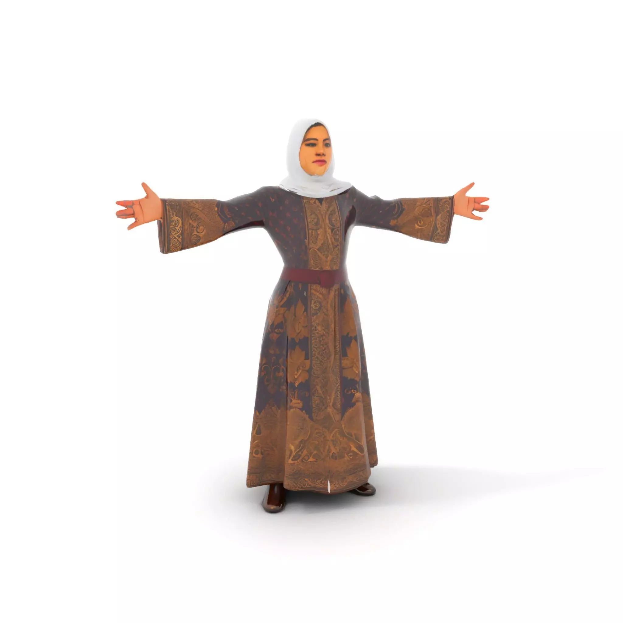 Elegant Kaftan Wearable model pack Low-poly 3D model_6