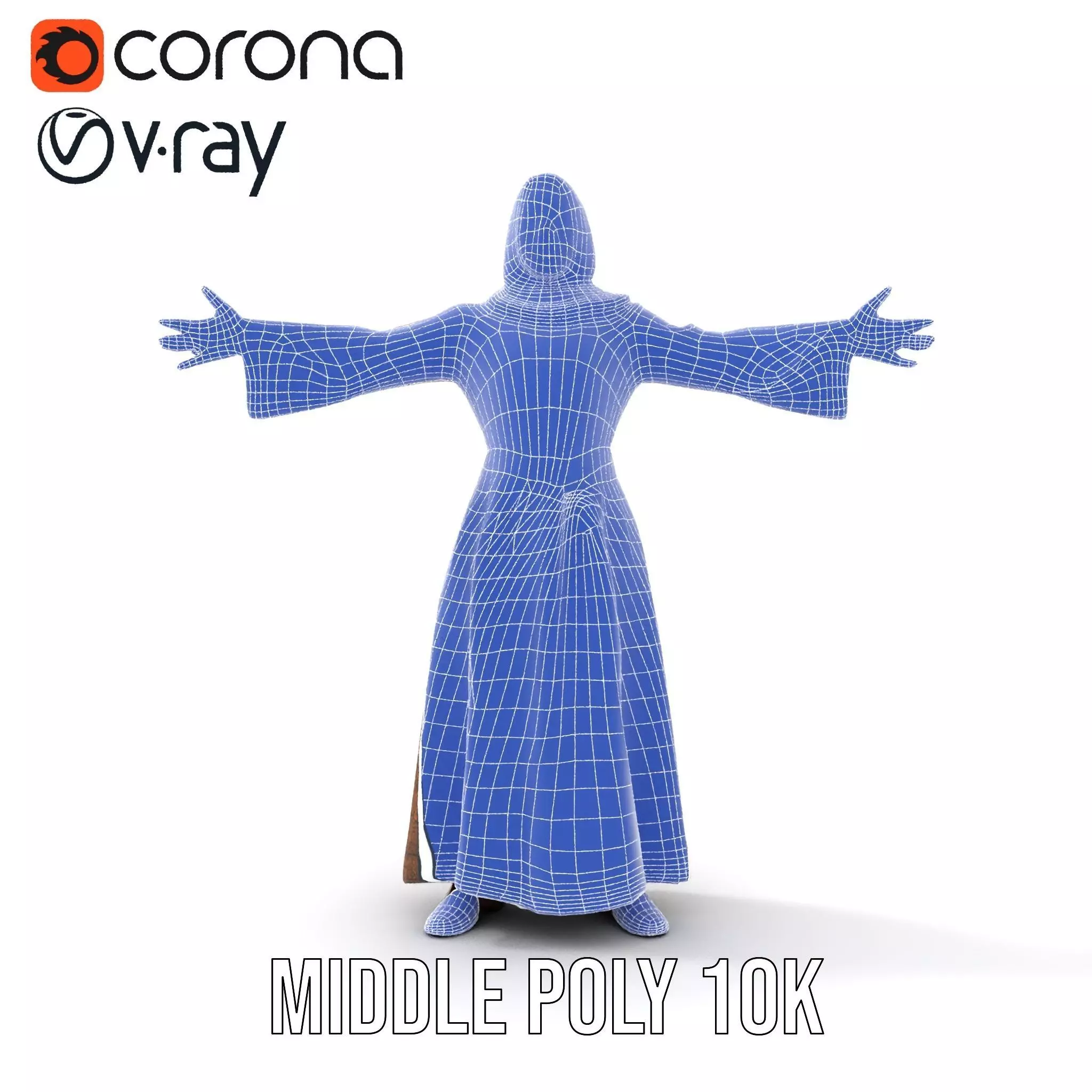 Elegant Kaftan Wearable model pack Low-poly 3D model_27