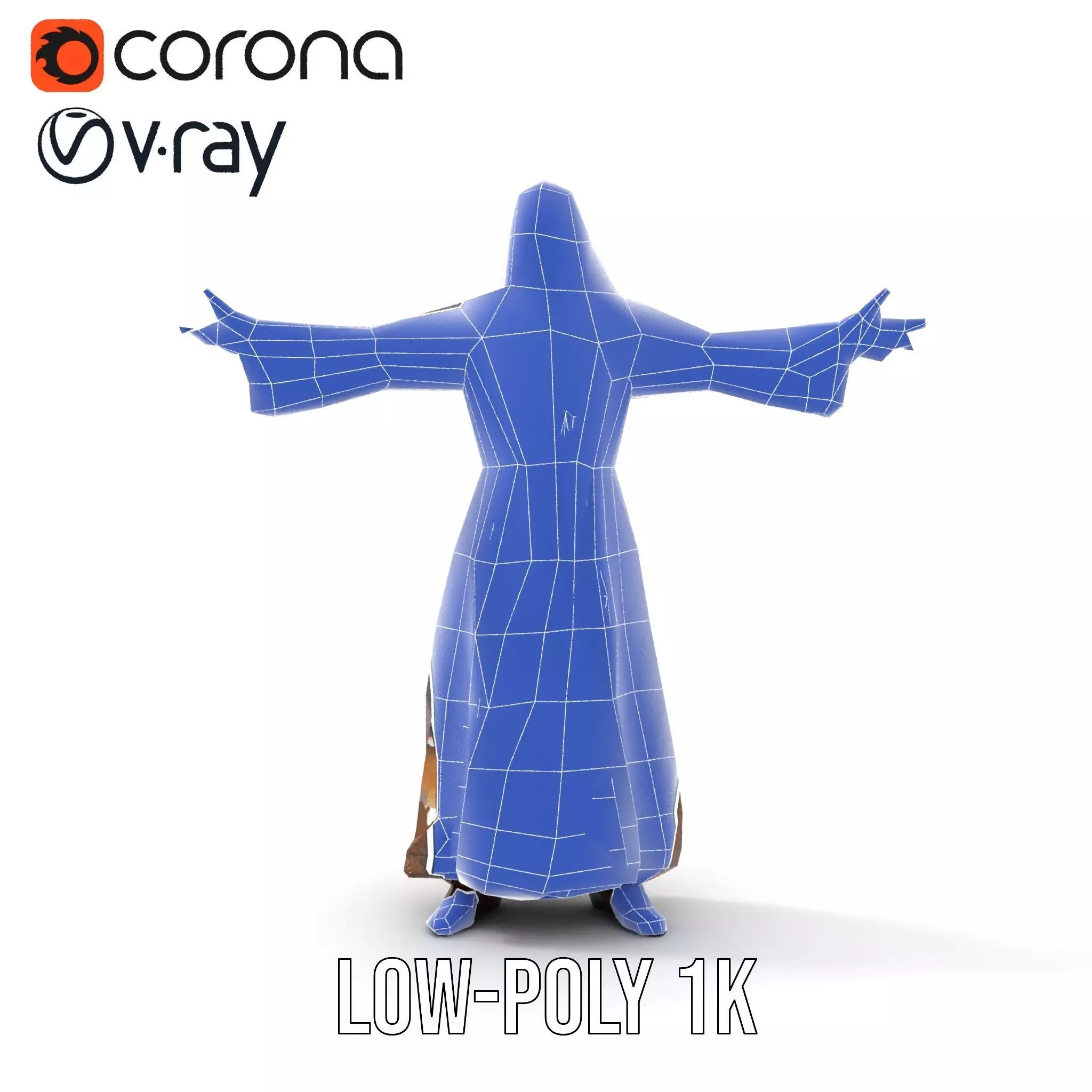 Elegant Kaftan Wearable model pack Low-poly 3D model_31