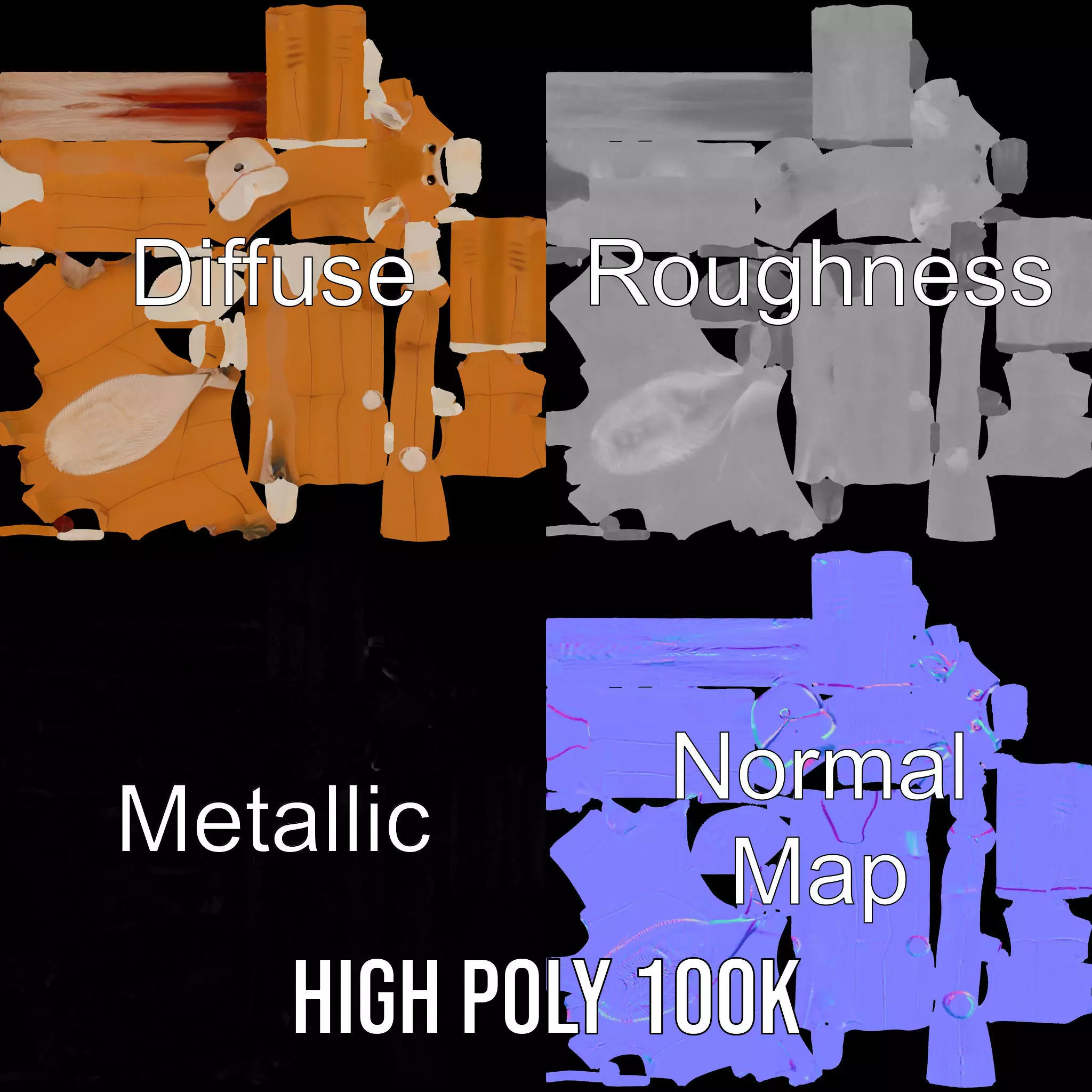 Soft Plush Animal model pack Low-poly 3D model_3