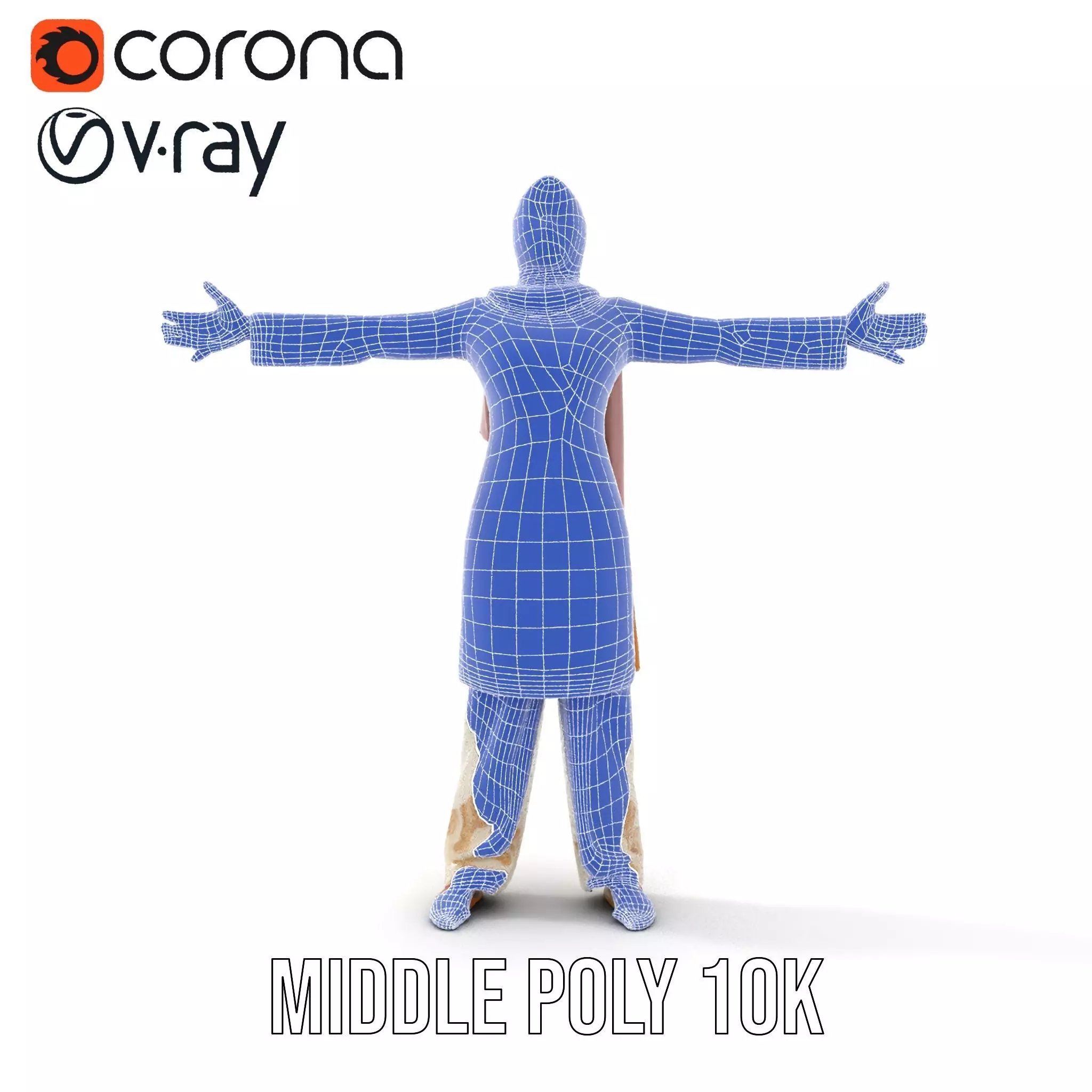 Elegant Embroidered Attire model pack Low-poly 3D model_29