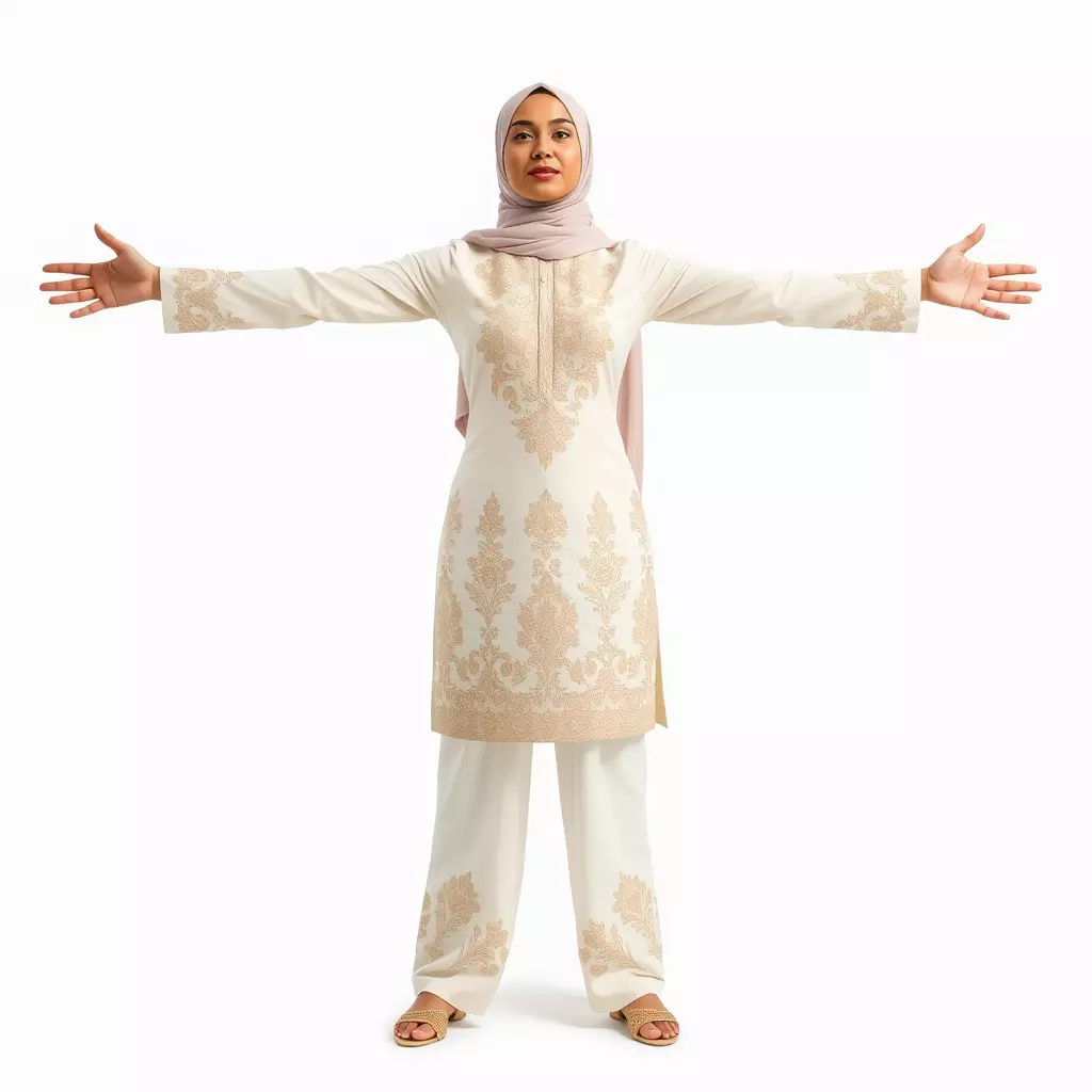 Elegant Embroidered Attire model pack Low-poly 3D model_2