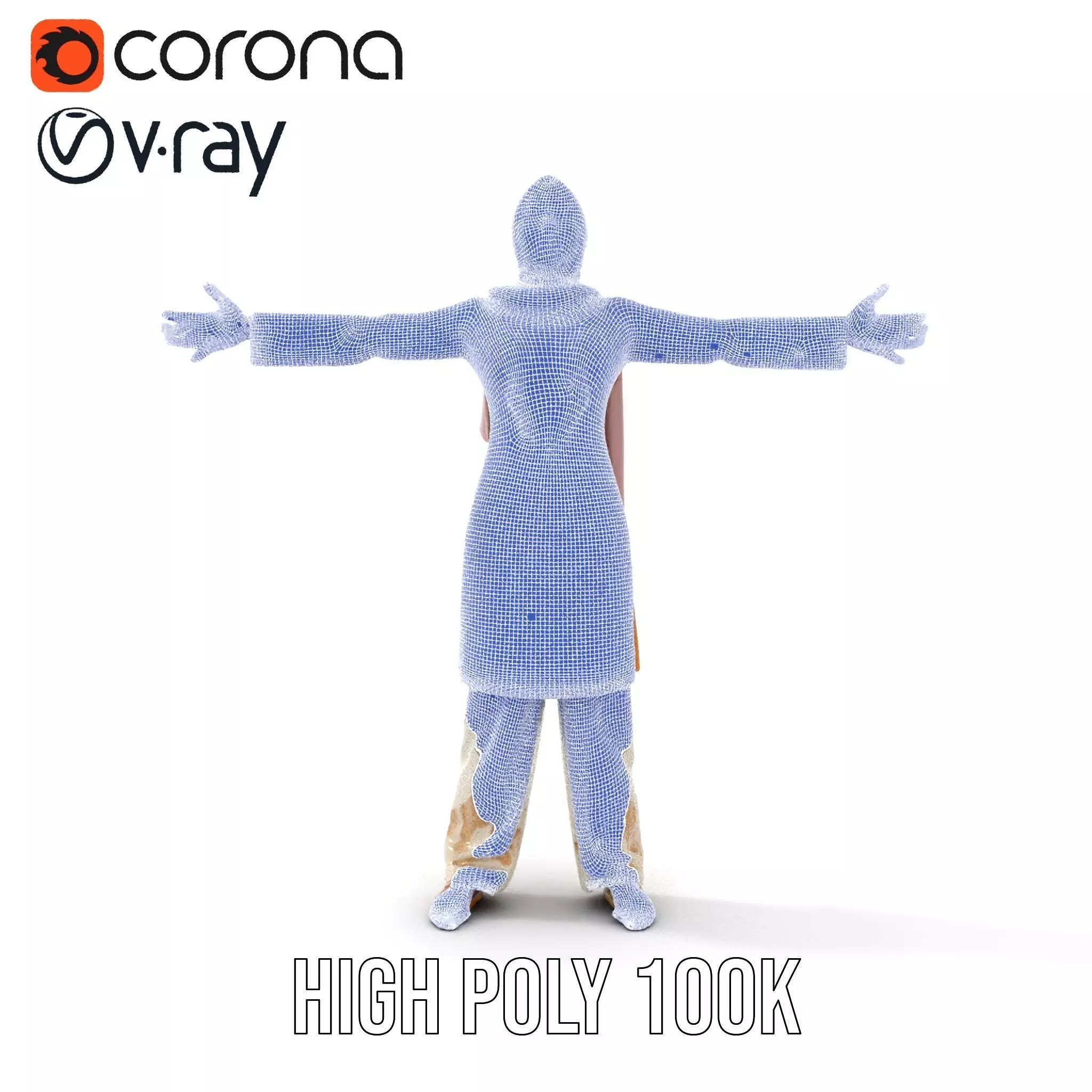 Elegant Embroidered Attire model pack Low-poly 3D model_34