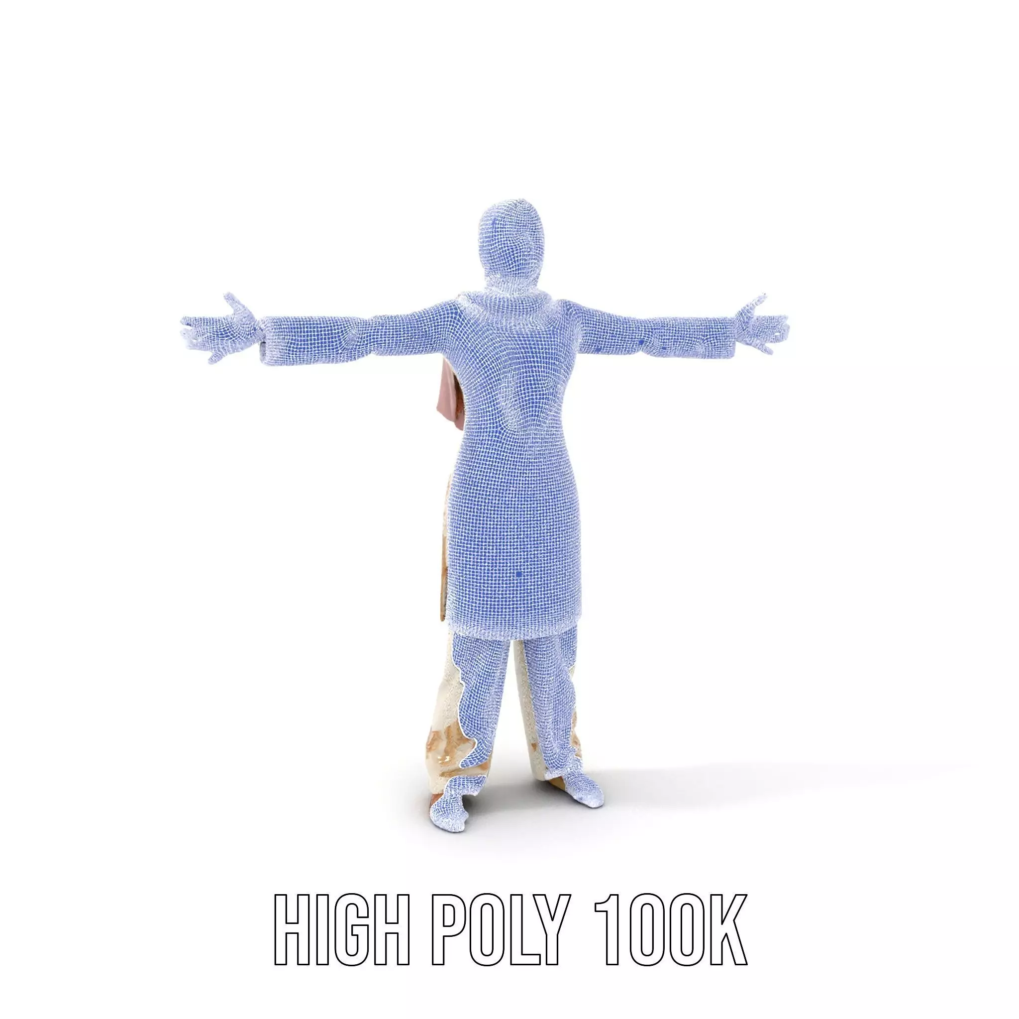 Elegant Embroidered Attire model pack Low-poly 3D model_4