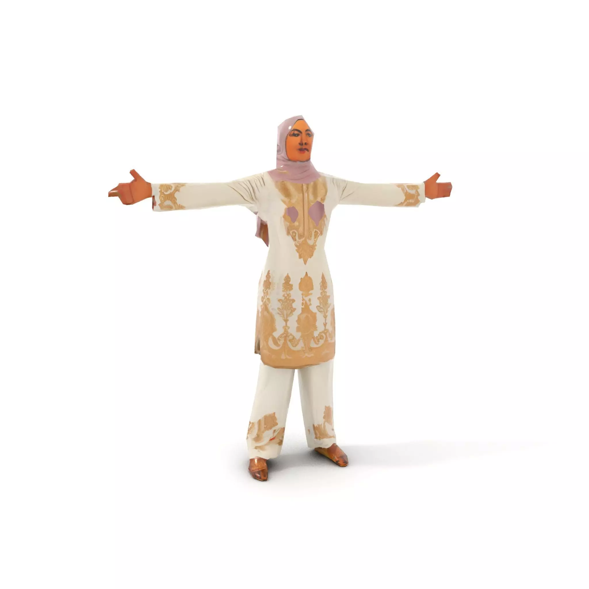 Elegant Embroidered Attire model pack Low-poly 3D model_7