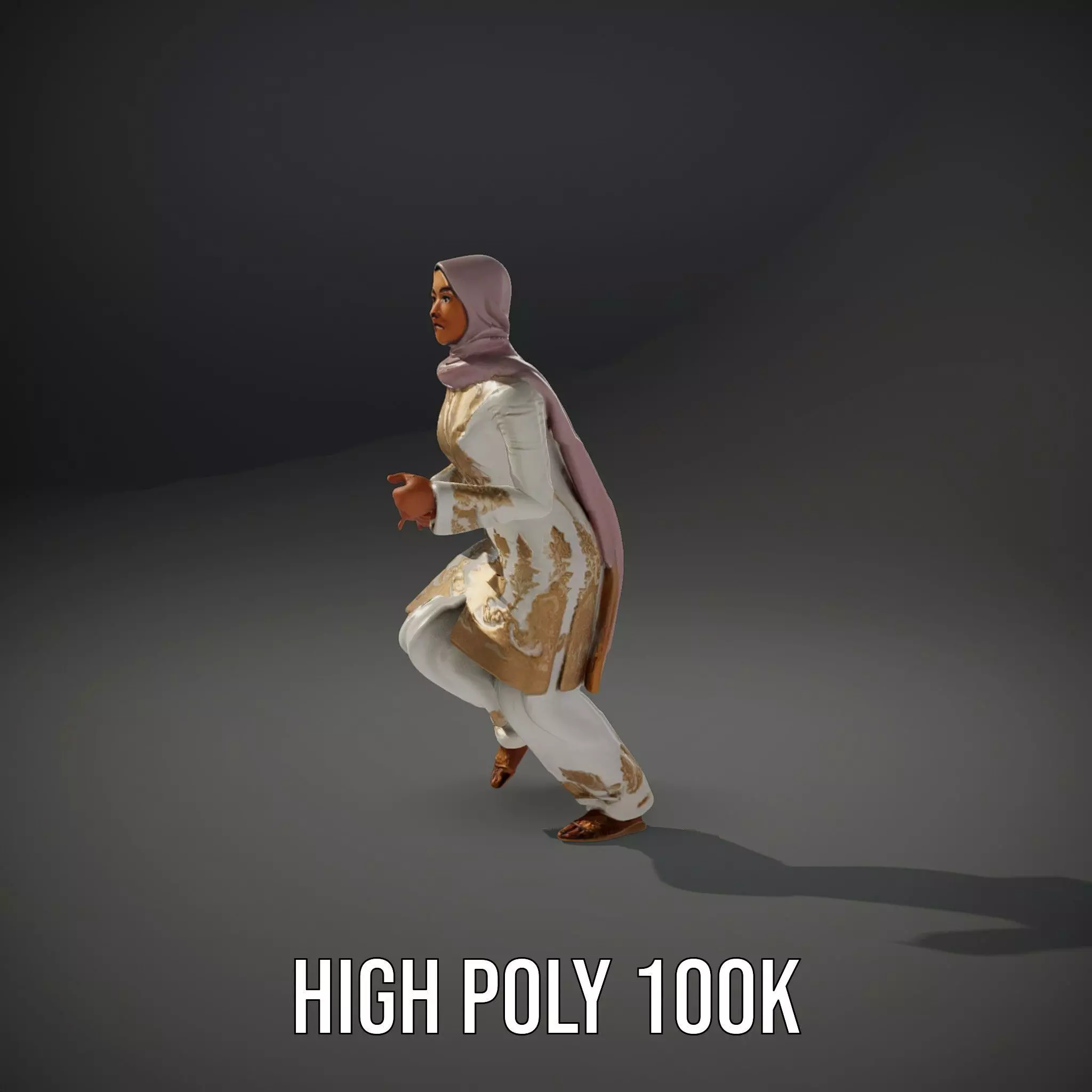 Elegant Embroidered Attire model pack Low-poly 3D model_12