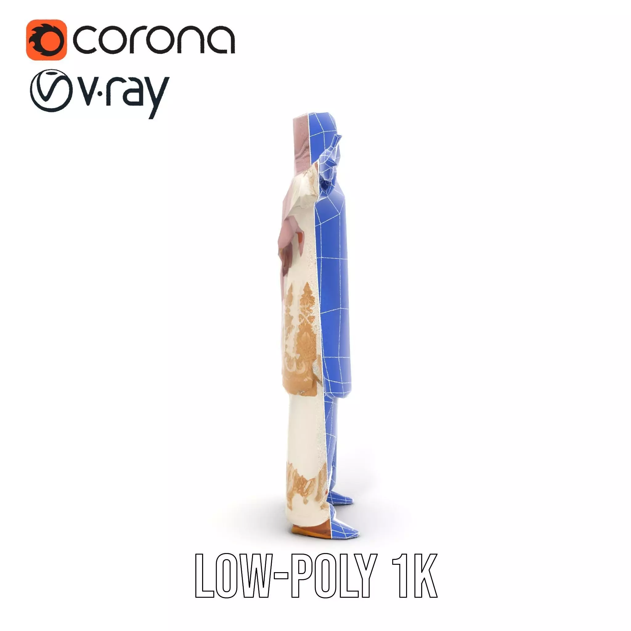 Elegant Embroidered Attire model pack Low-poly 3D model_19