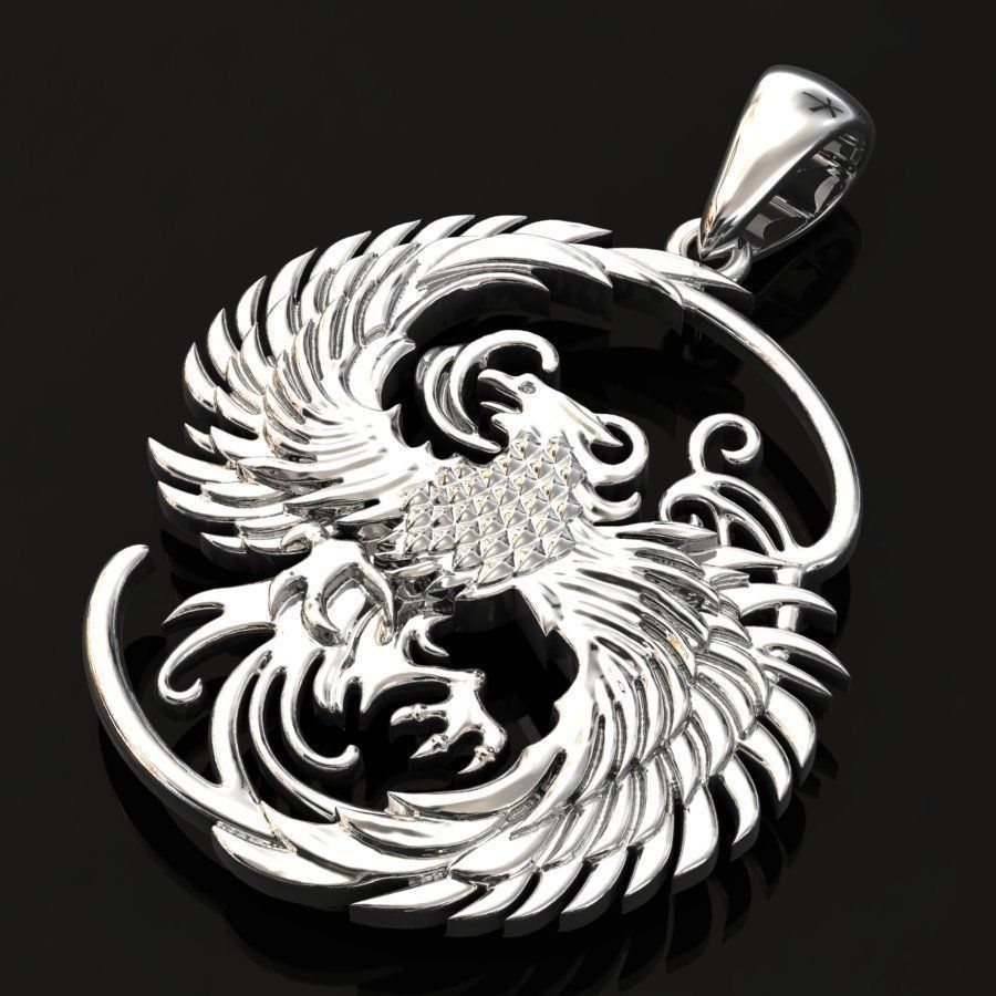 Pendant PHOENIX 3D print model_4