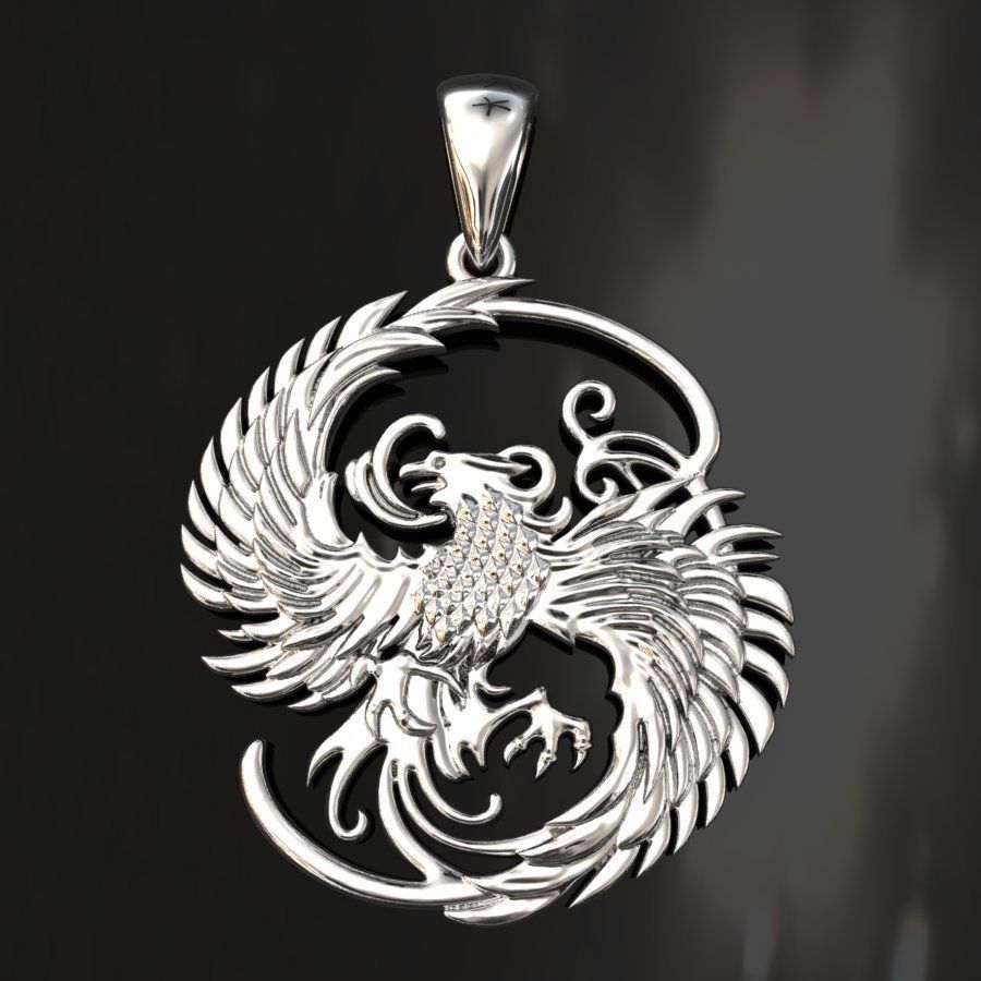Pendant PHOENIX 3D print model_3