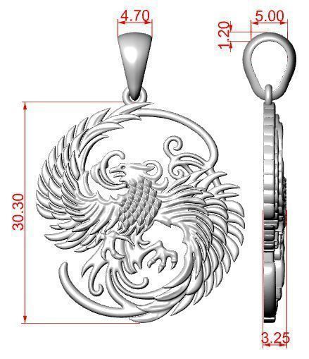Pendant PHOENIX 3D print model_5