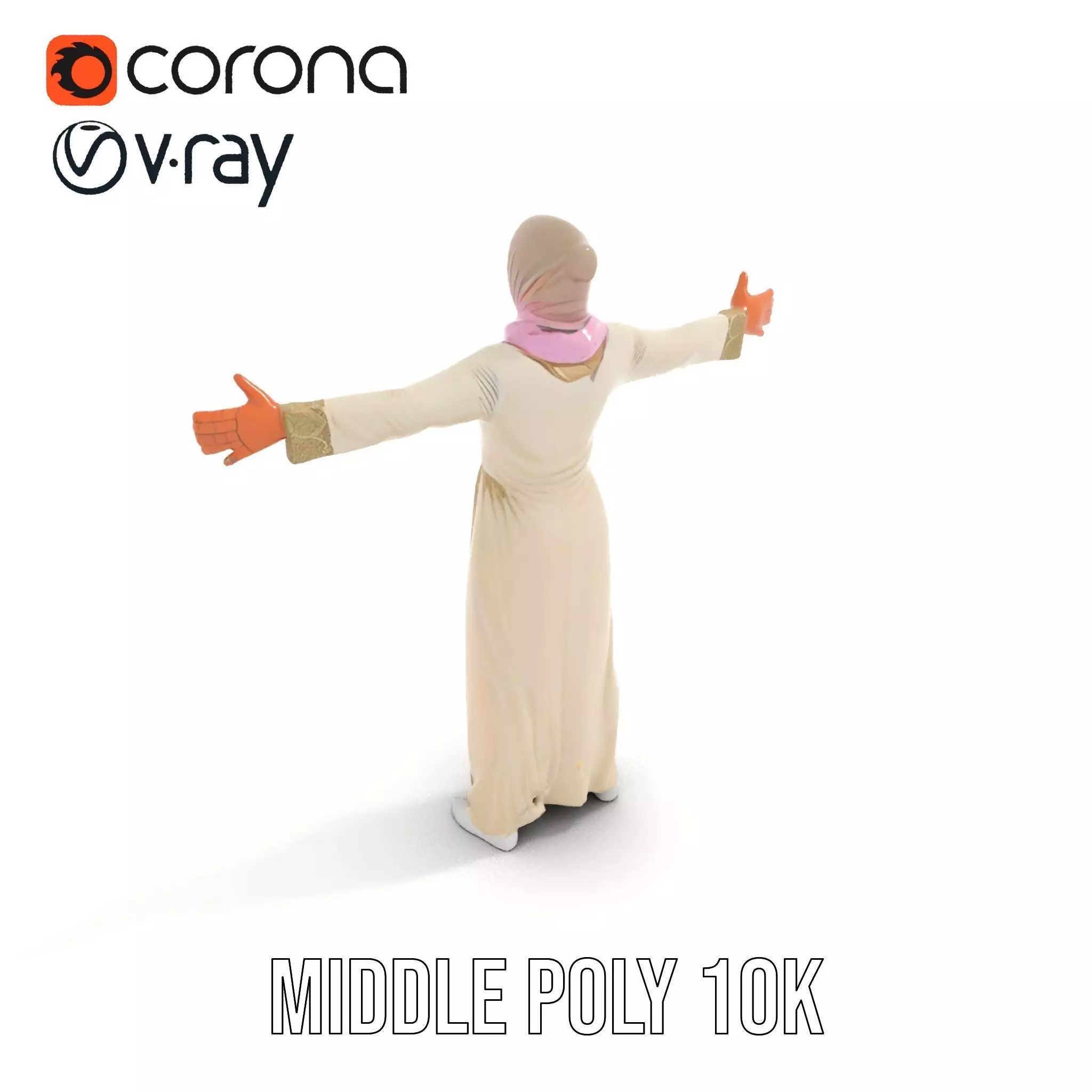 Elegant Hijab Garment model pack Low-poly 3D model_5