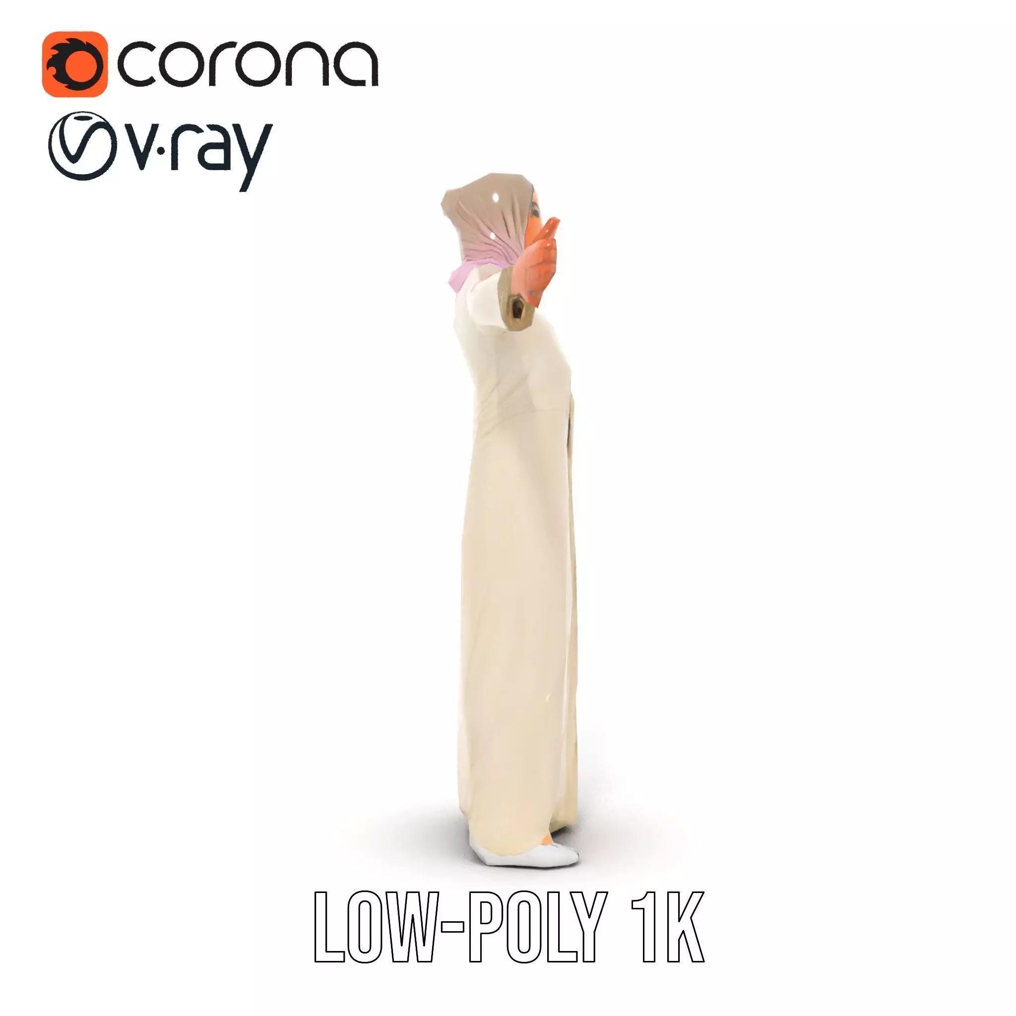 Elegant Hijab Garment model pack Low-poly 3D model_19