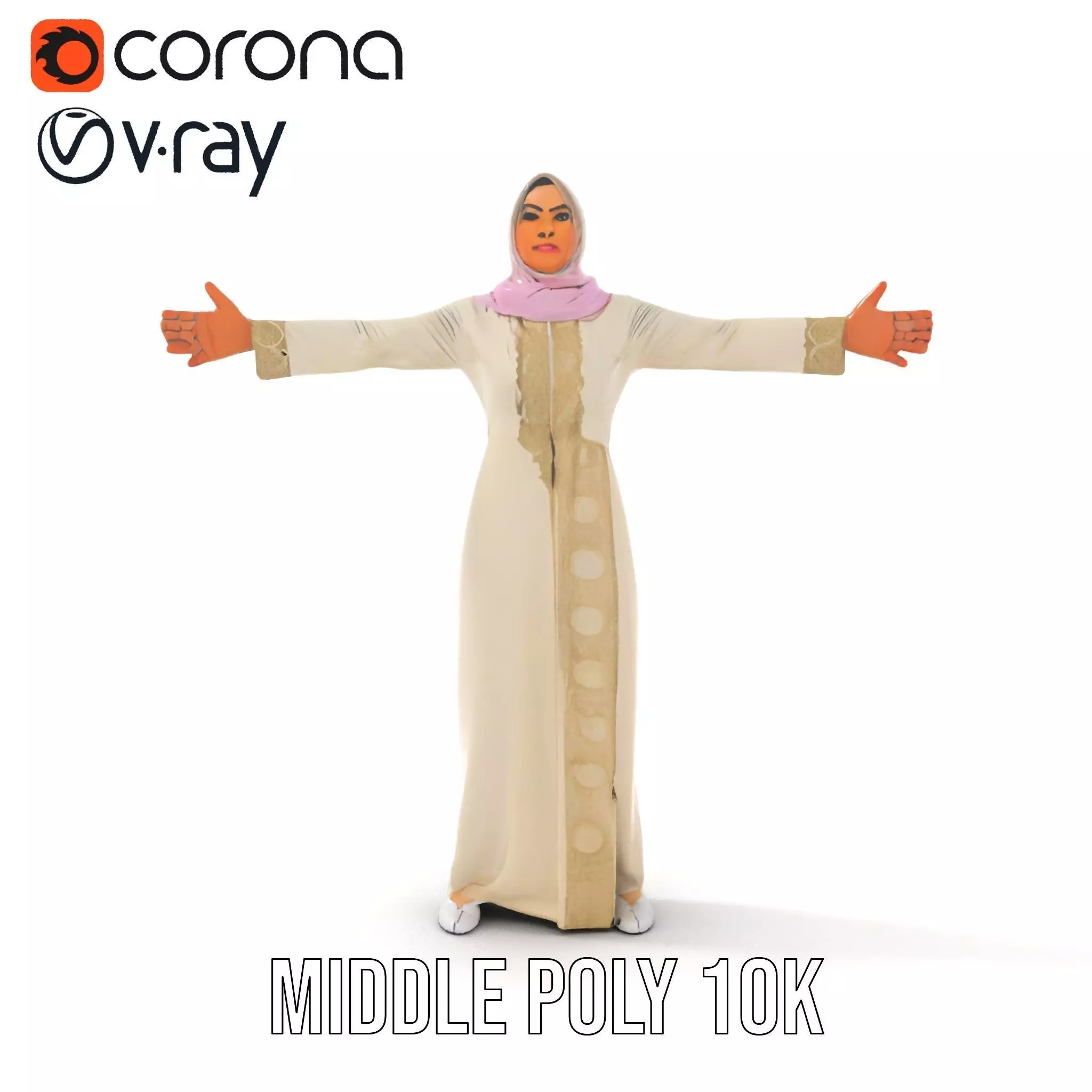 Elegant Hijab Garment model pack Low-poly 3D model_23