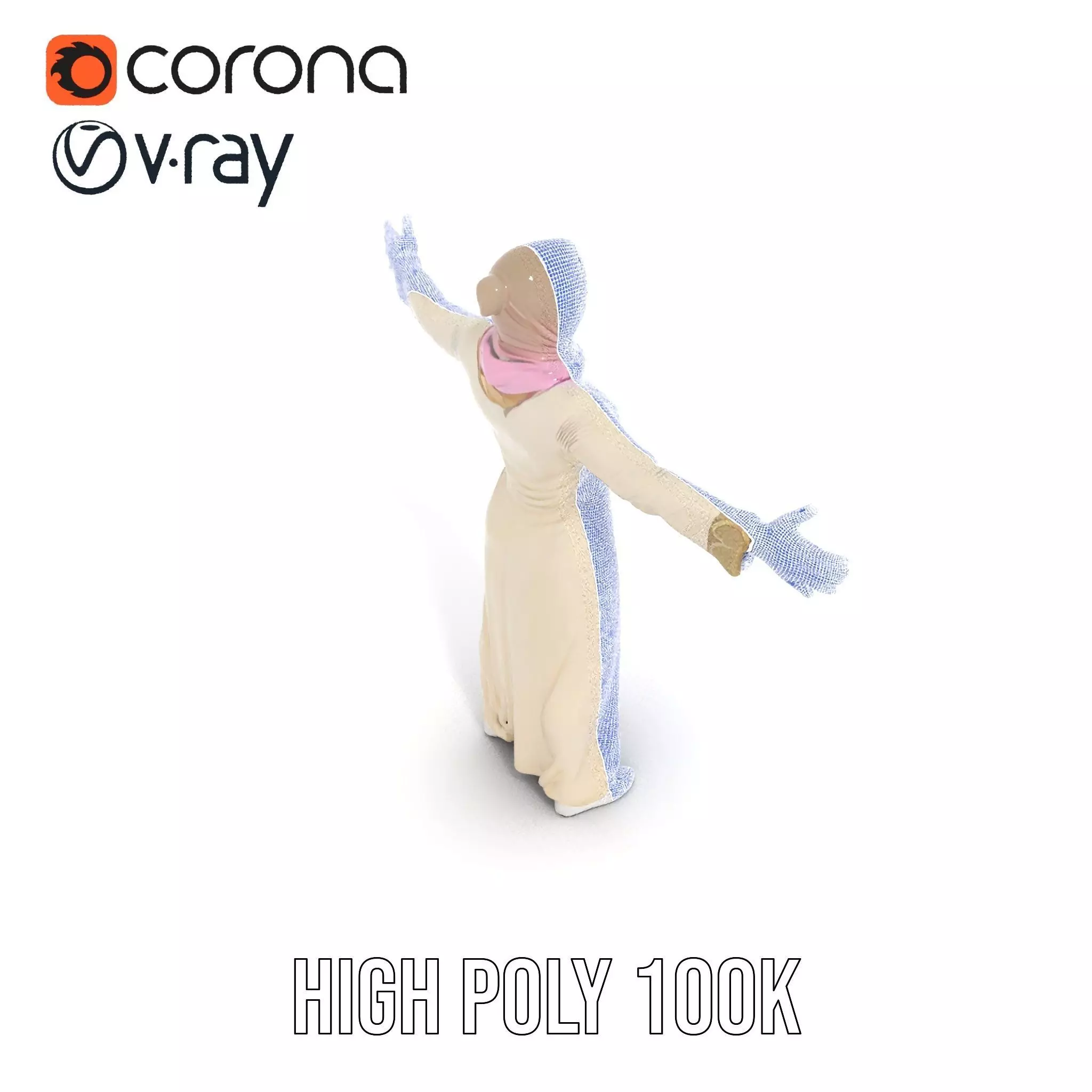 Elegant Hijab Garment model pack Low-poly 3D model_33
