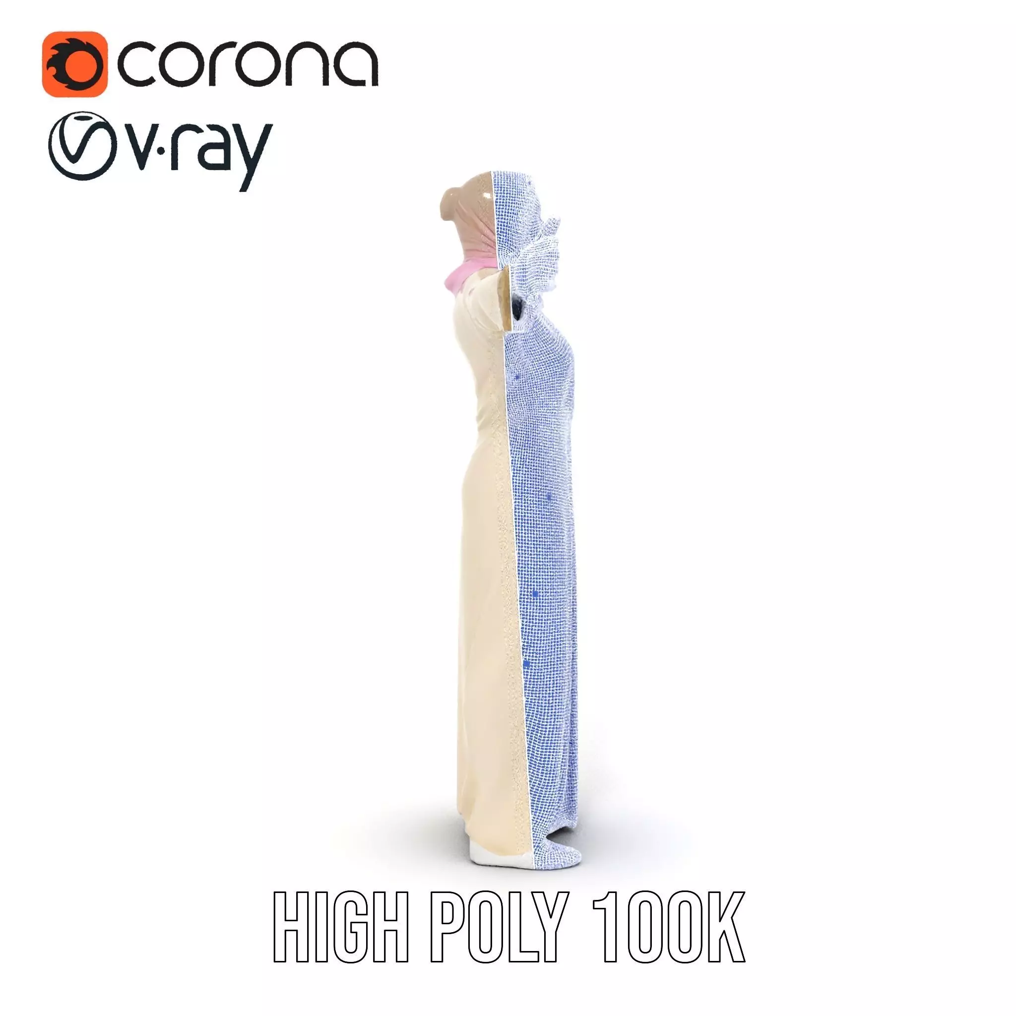 Elegant Hijab Garment model pack Low-poly 3D model_31