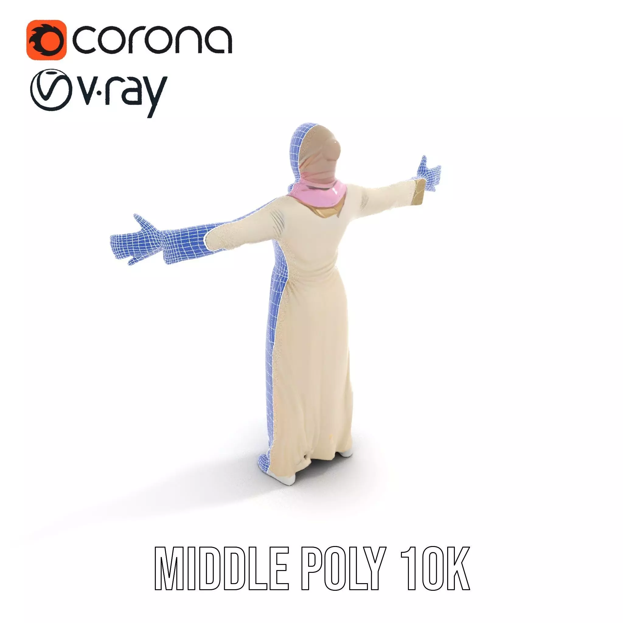 Elegant Hijab Garment model pack Low-poly 3D model_15