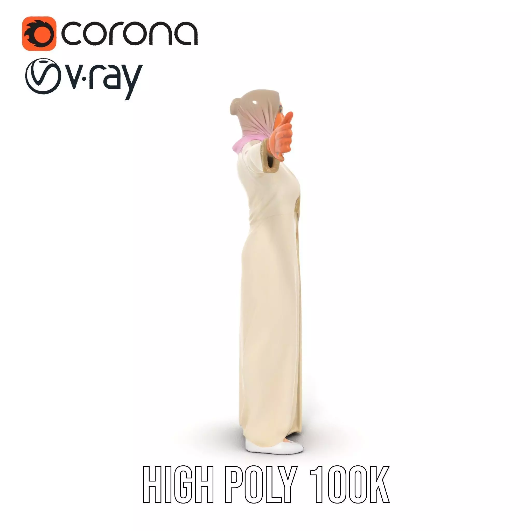 Elegant Hijab Garment model pack Low-poly 3D model_17