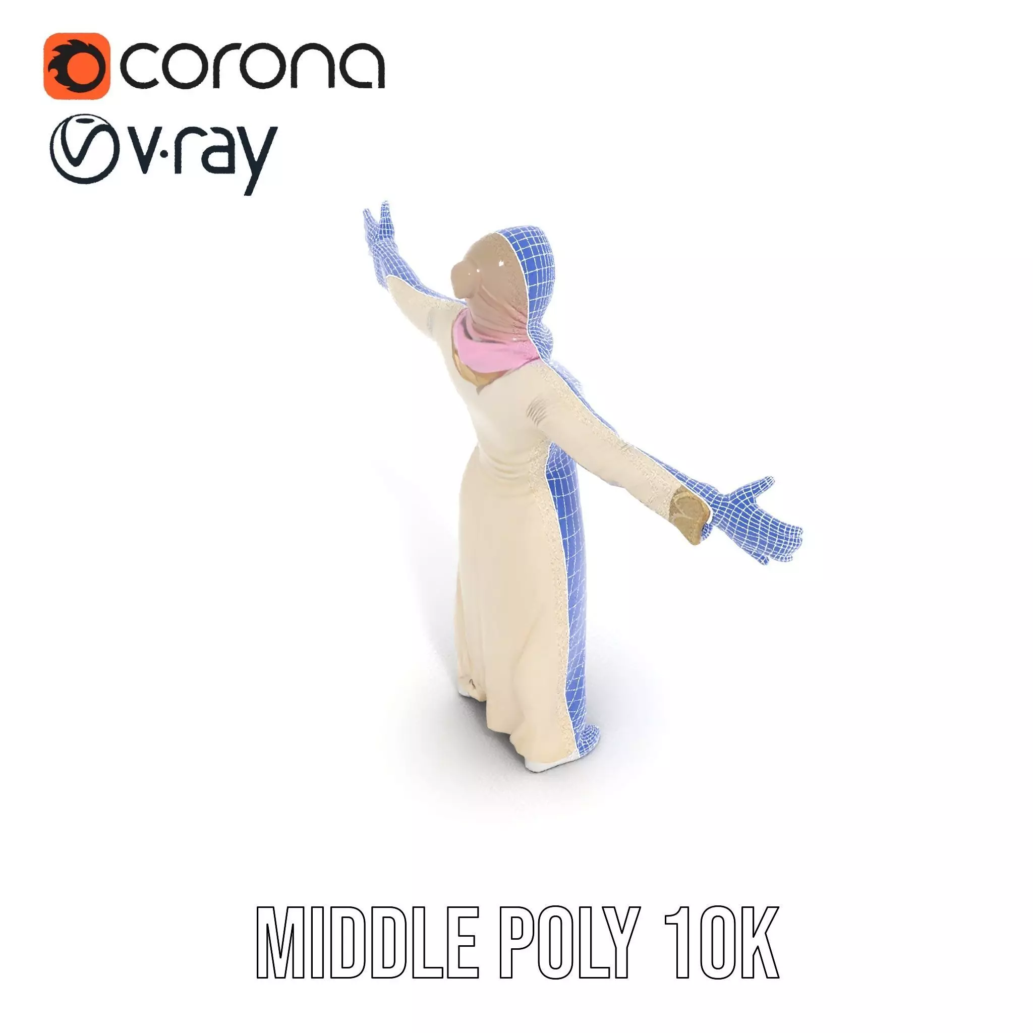 Elegant Hijab Garment model pack Low-poly 3D model_18