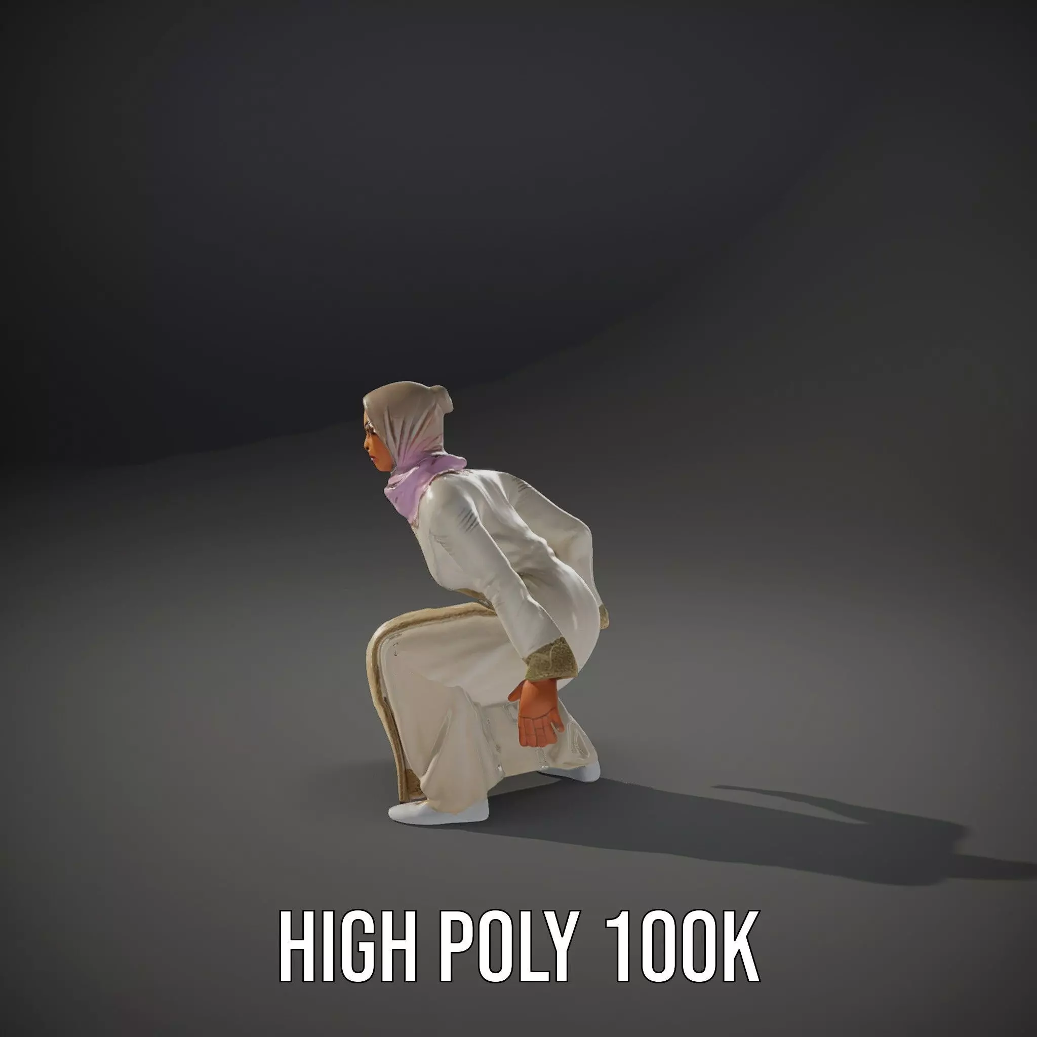 Elegant Hijab Garment model pack Low-poly 3D model_10