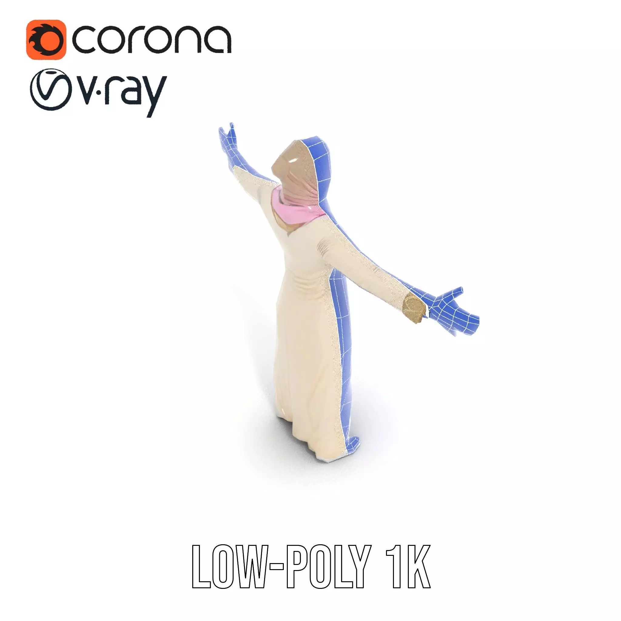 Elegant Hijab Garment model pack Low-poly 3D model_27