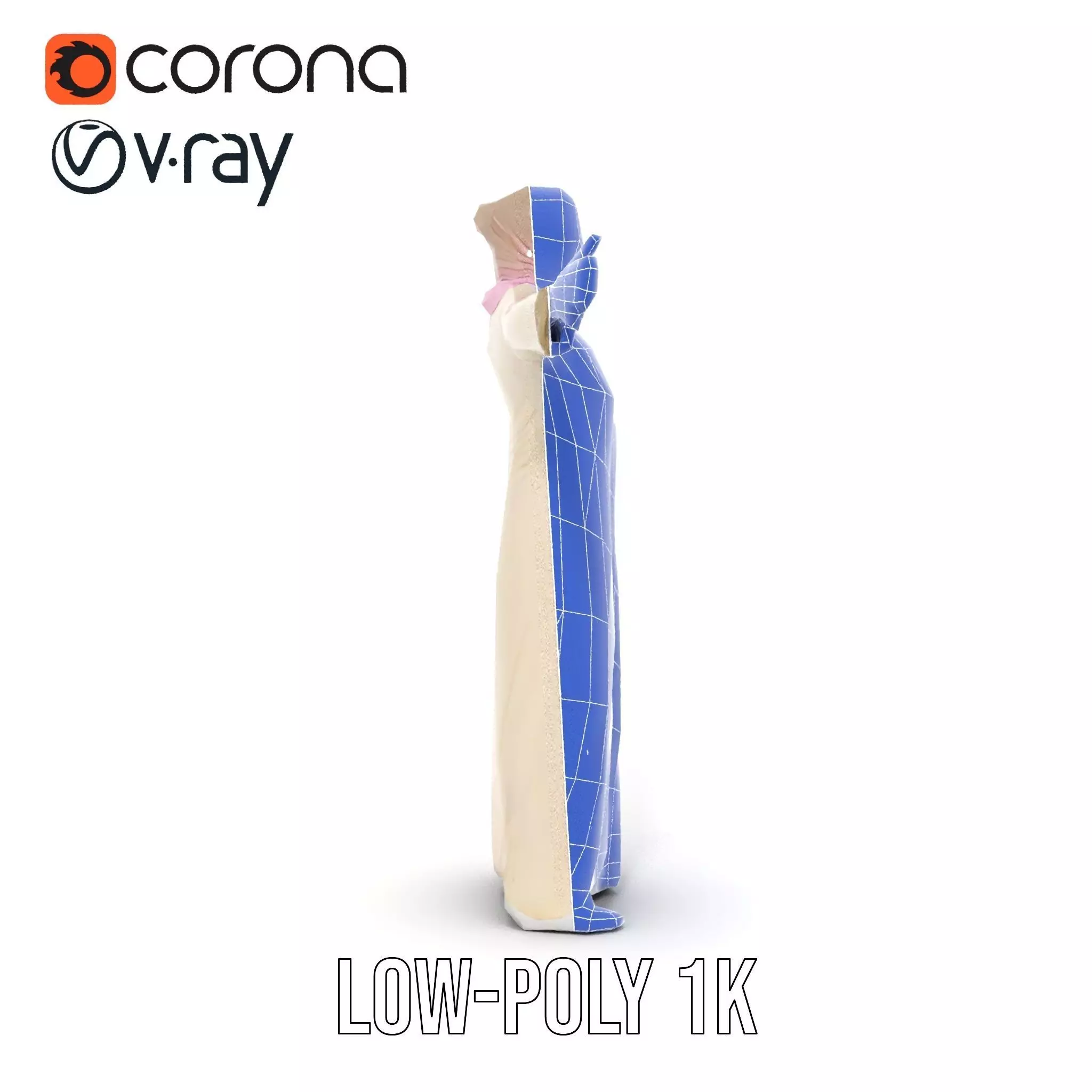 Elegant Hijab Garment model pack Low-poly 3D model_21