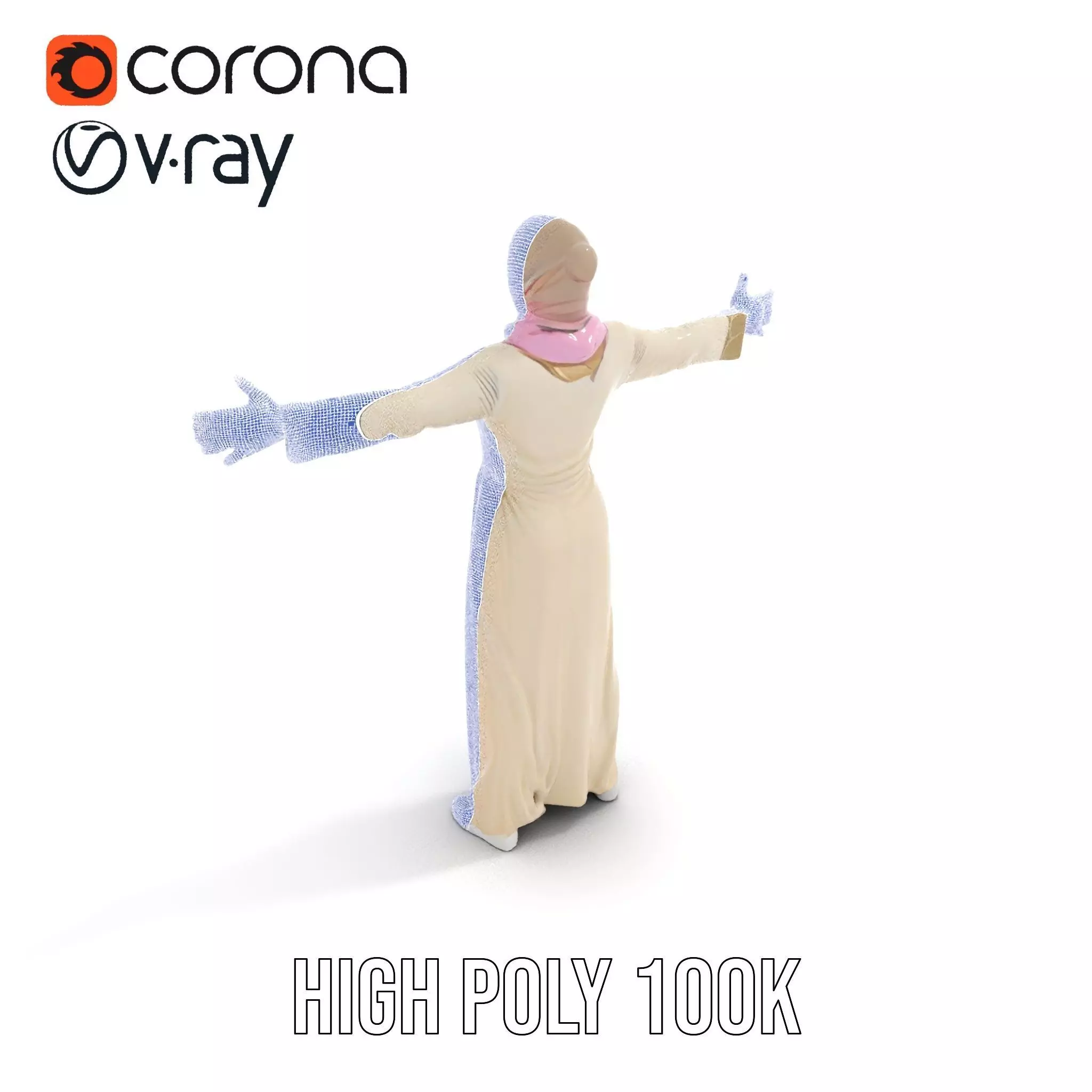 Elegant Hijab Garment model pack Low-poly 3D model_32