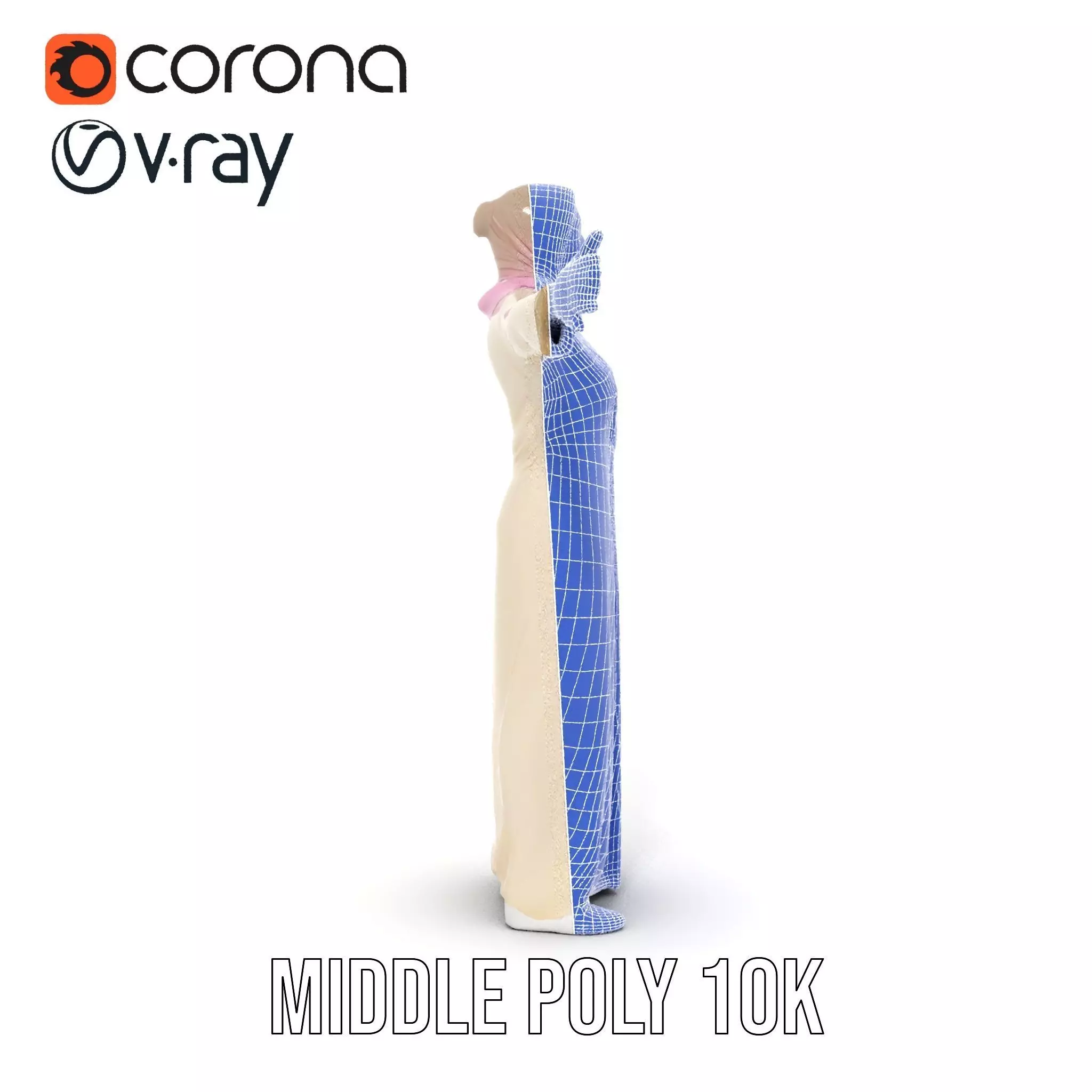 Elegant Hijab Garment model pack Low-poly 3D model_26