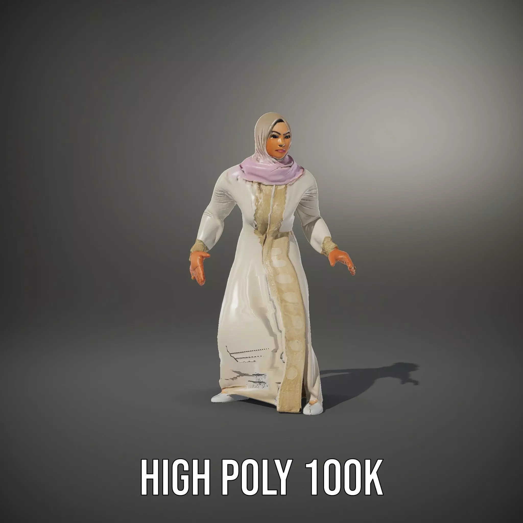 Elegant Hijab Garment model pack Low-poly 3D model_8